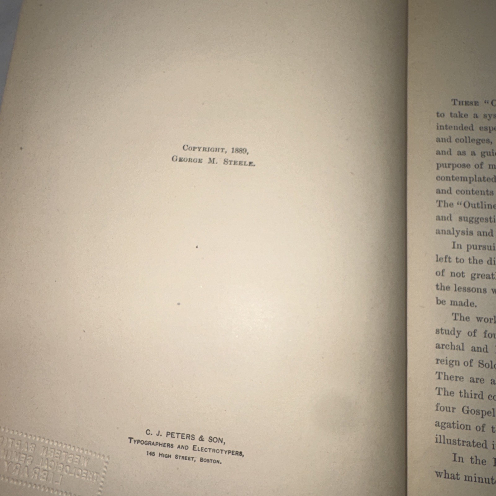Outlines Of Bible Study ABy G. M. Steele 1889 Edition HC Book