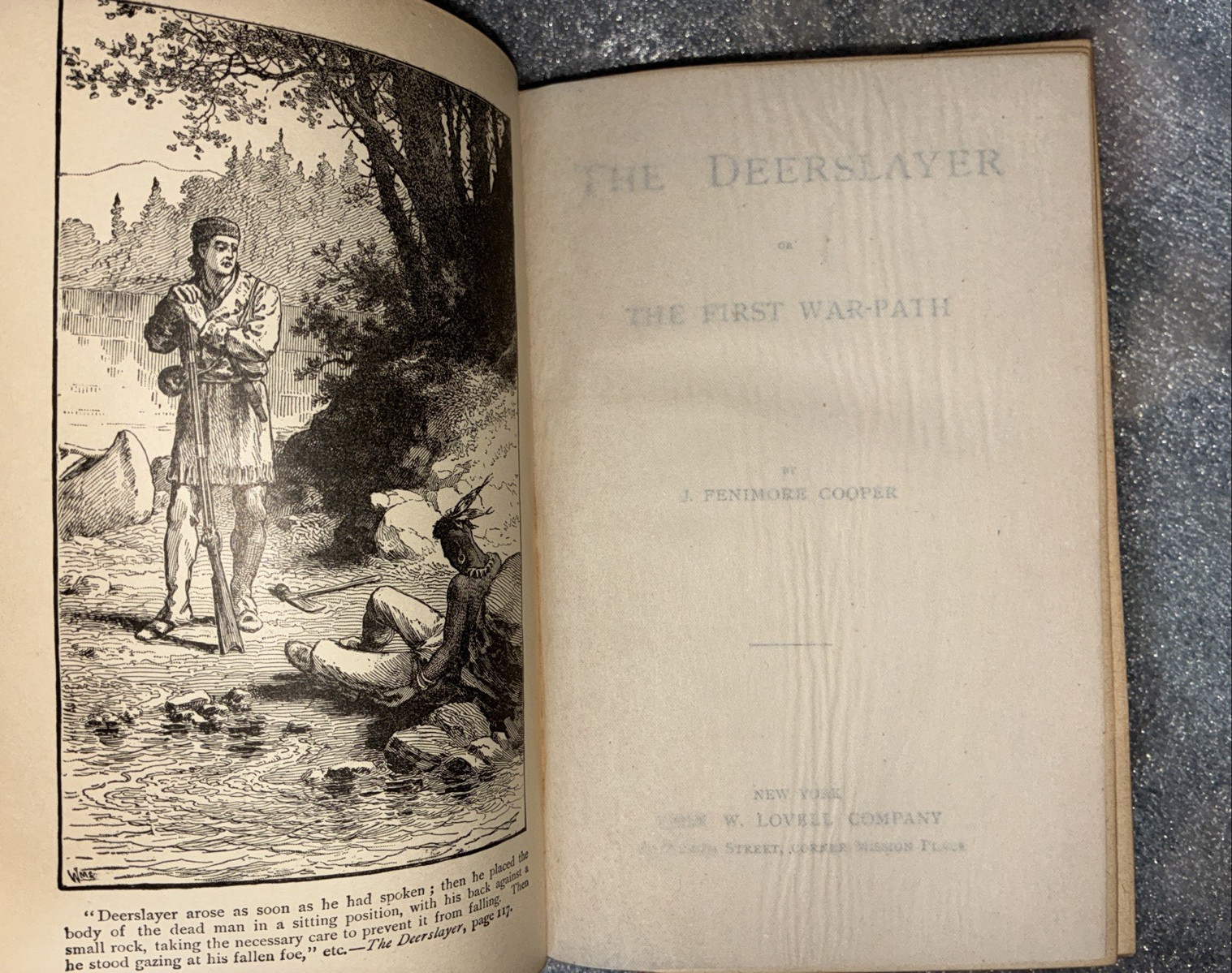 Deerslayer James F. Cooper Fine Binding Leather Marbled Leatherstocking book