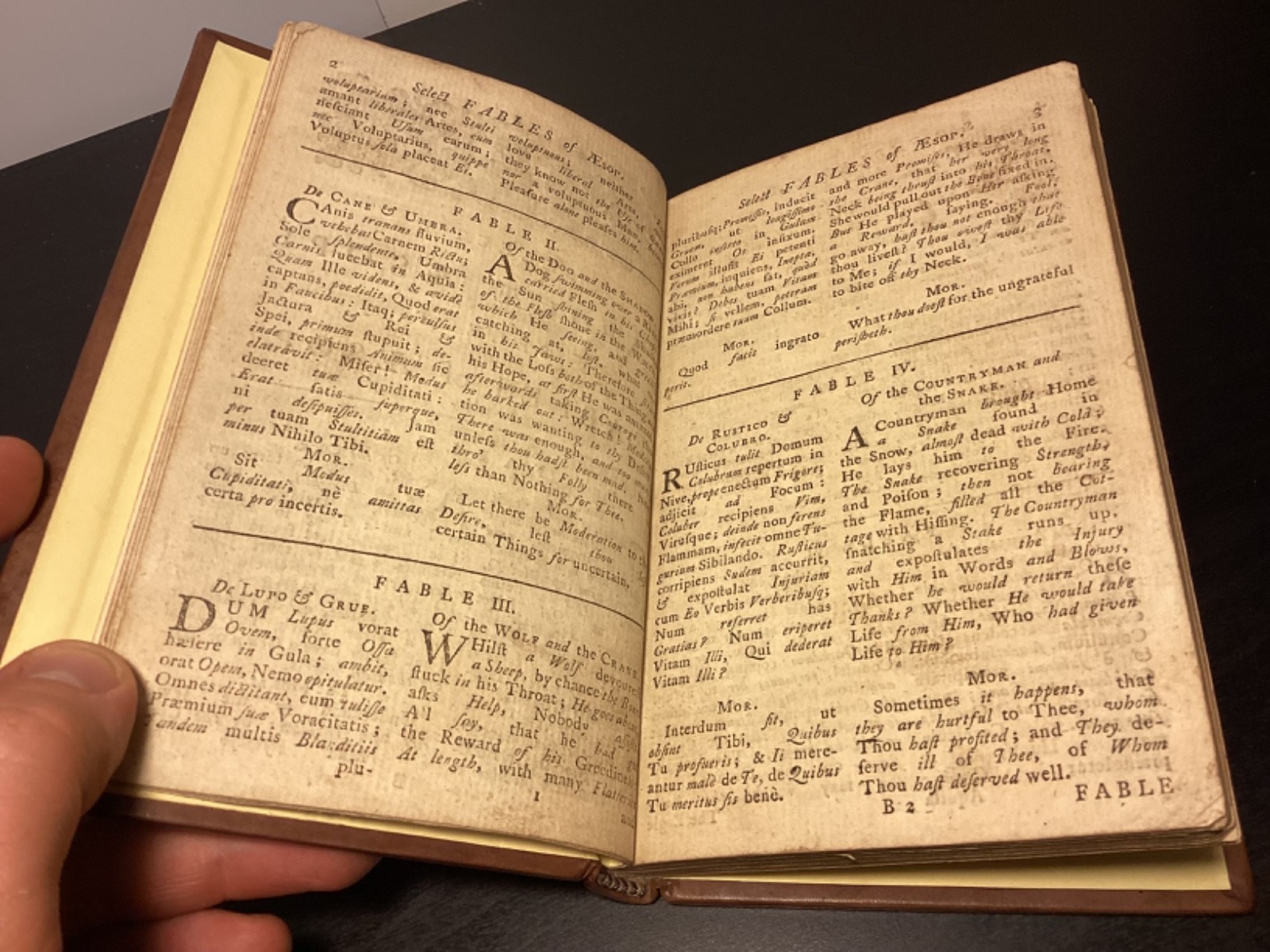 1774 Fabulae Aesopi Selectae, Or Select Fables Of Aesop – English / Latin Ed.