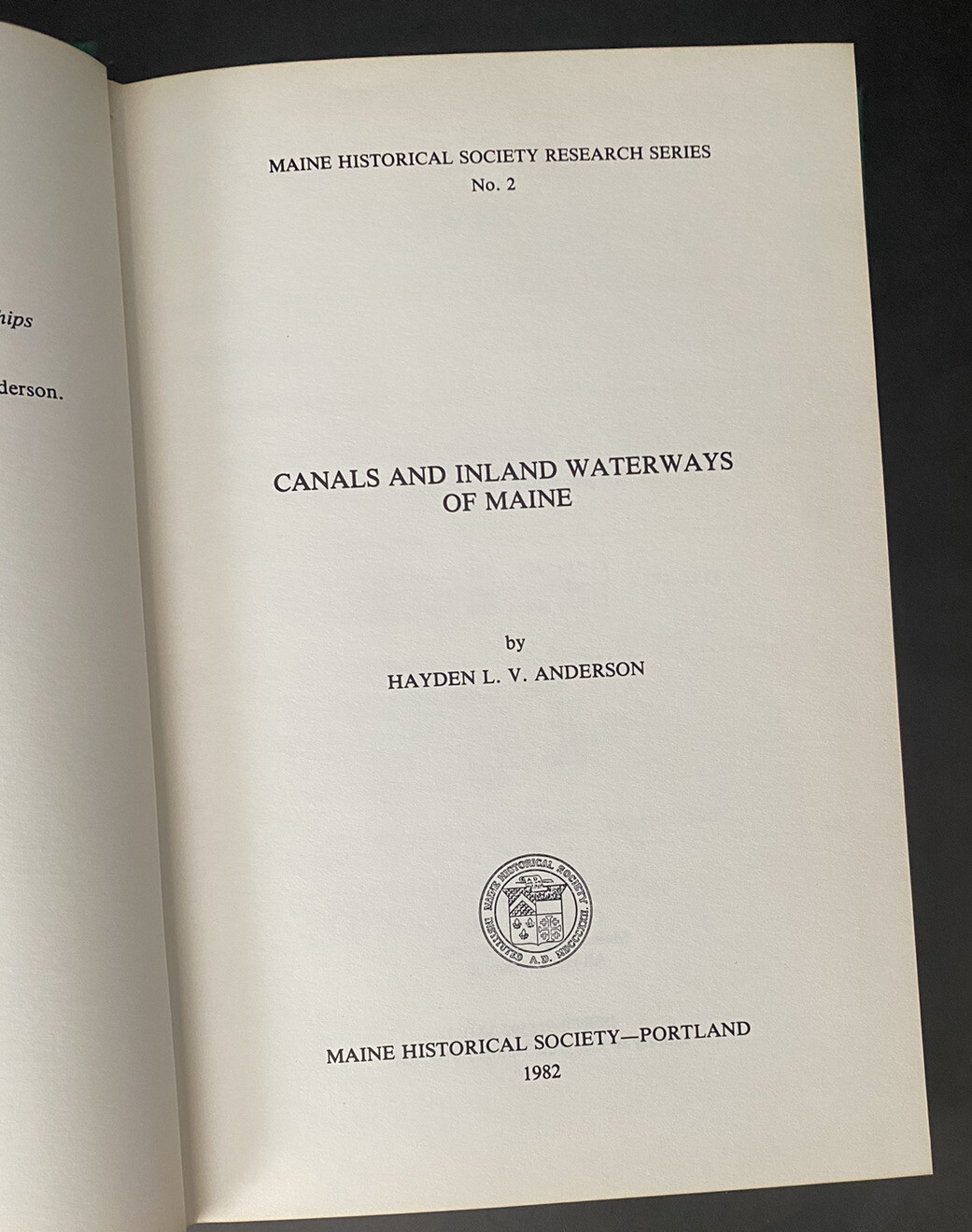 RARE Canals & Inland Waterways of MAINE 1982 HC 1st Ed Maine Historical Society