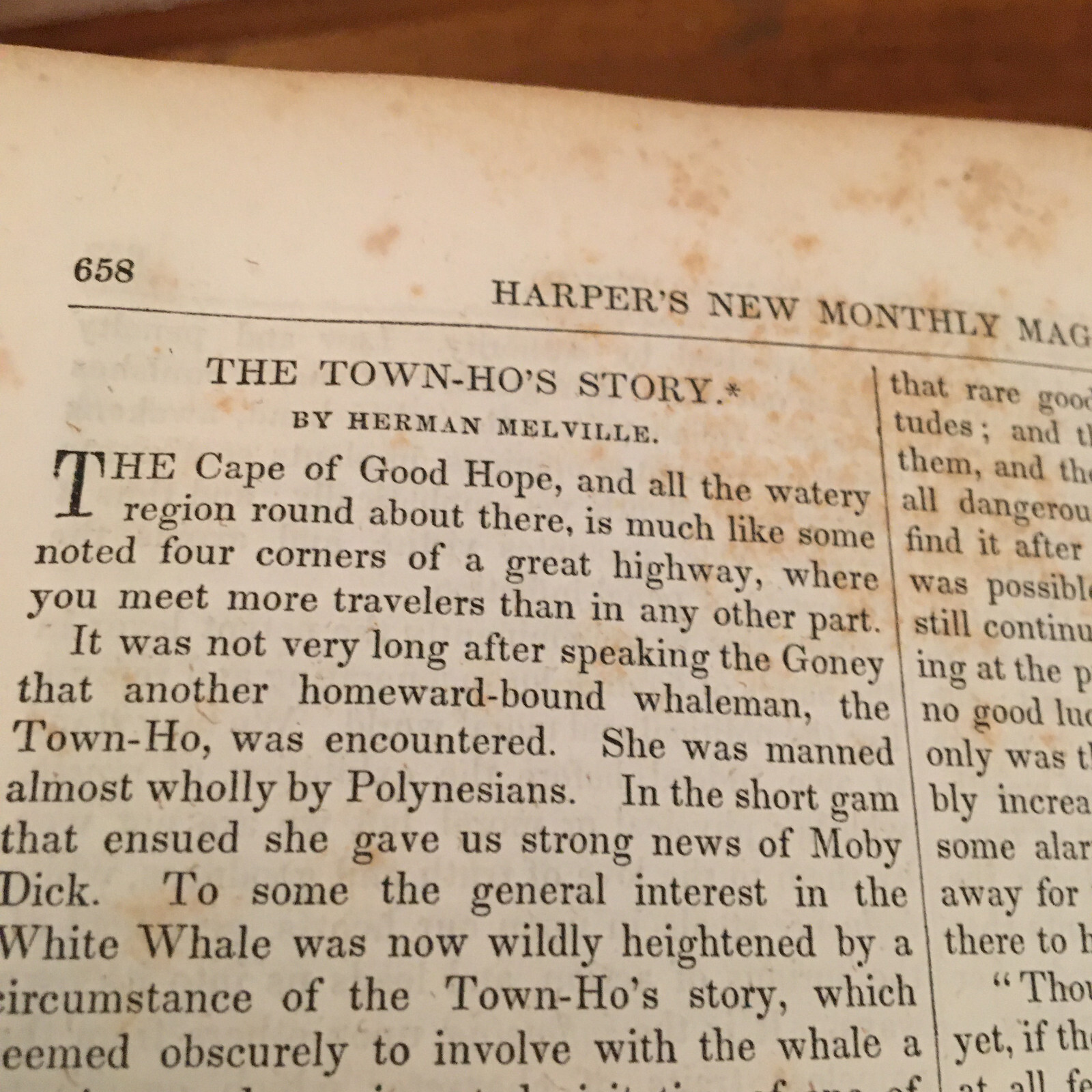 The Town Ho’s Story by Herman Melville 1851 First appearance of Moby Dick.