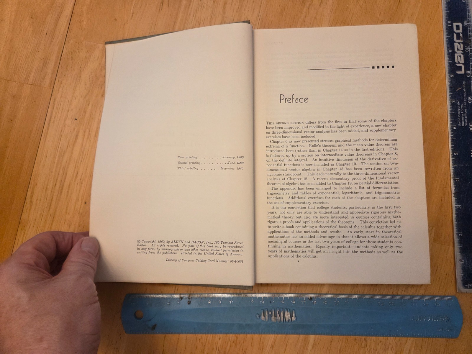 Calculus with Analytic Geometry – Johnson and Kiokemeister – 1960 Hardcover