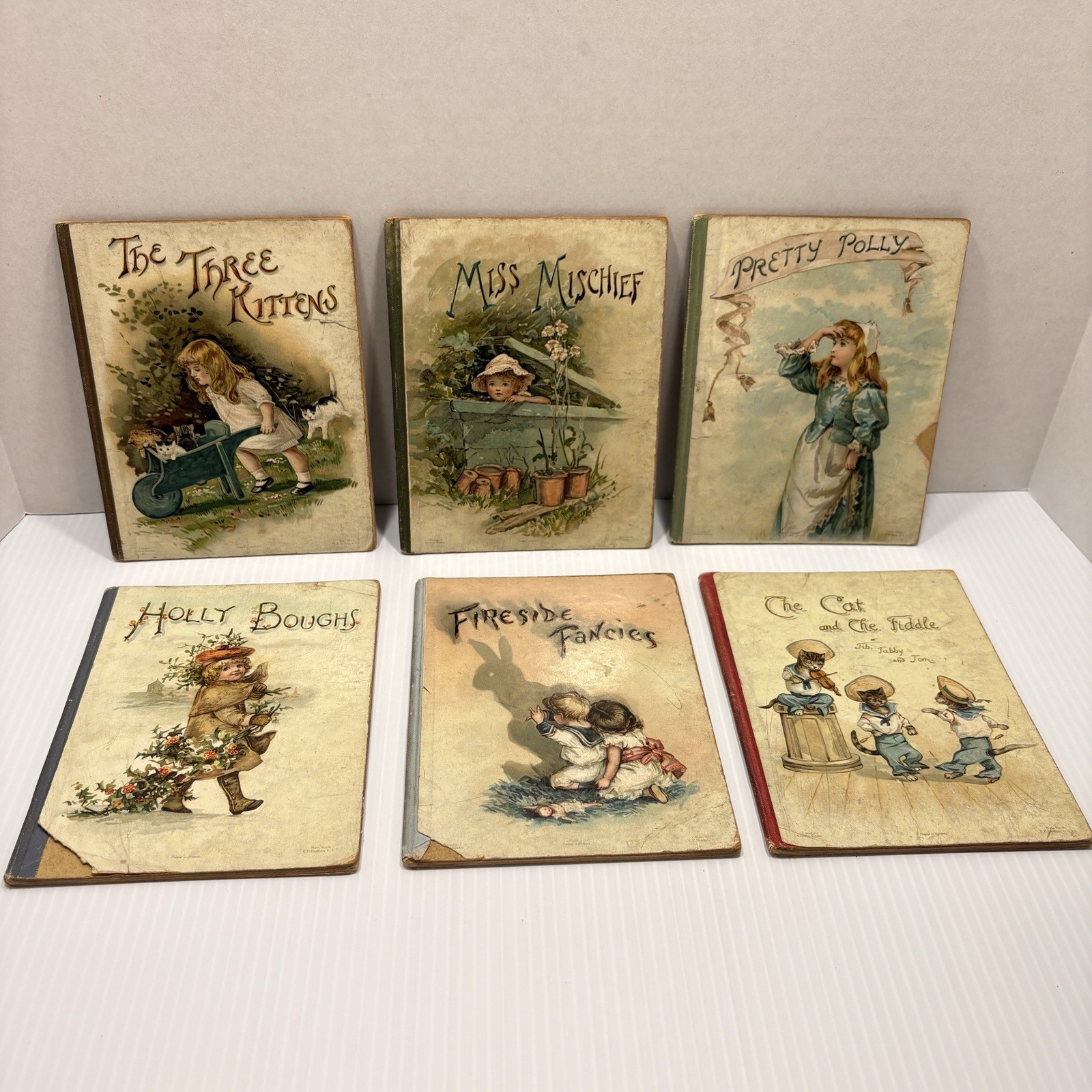 6 Victorian Children’s Books, Chromolithograph, Ernest Nister/E.P. Dutton – CB