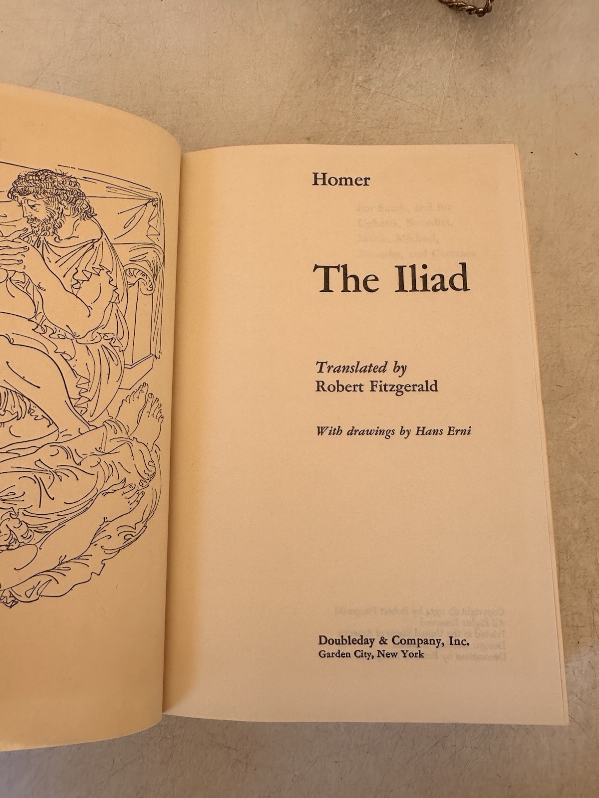 The Iliad; Homer The Iliad 1974, HC, Doubleday.