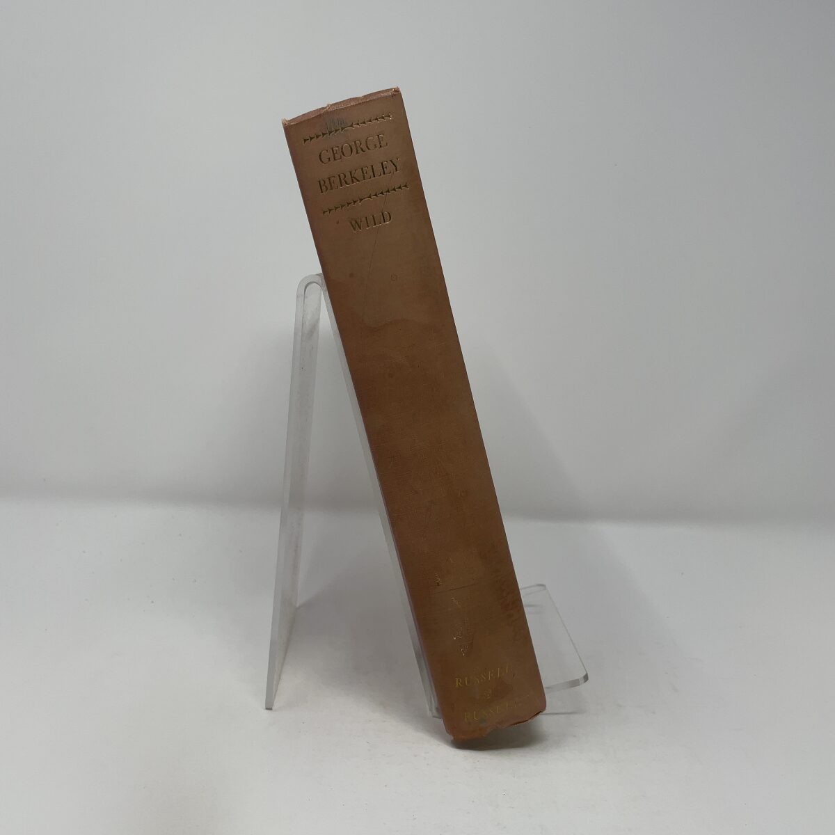 George Berkeley by John Wild HC First Edition Very Good 1936