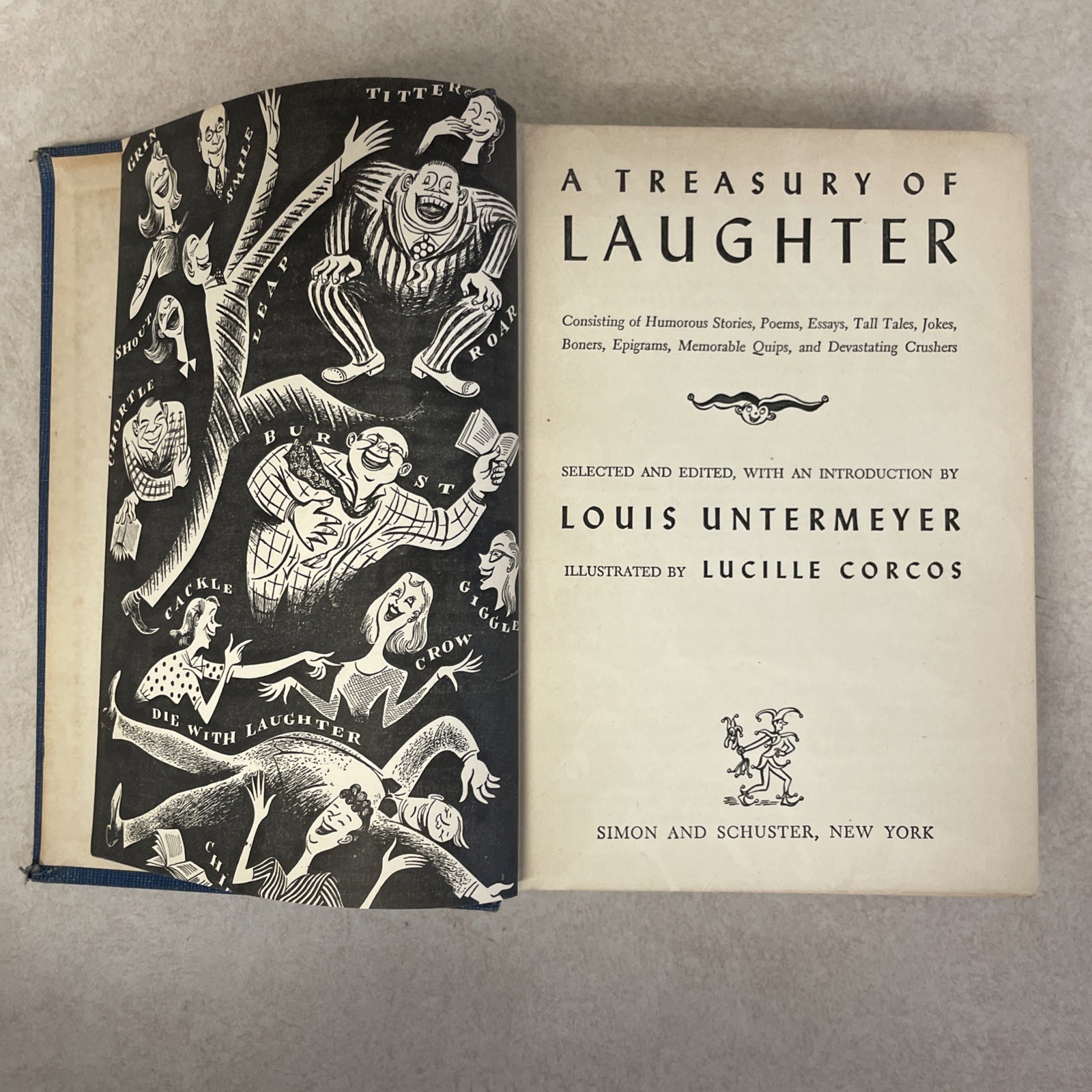 A Treasury of Laughter by Louis Untermeyer, Hardcover, Illustrated, (1946) HUMOR