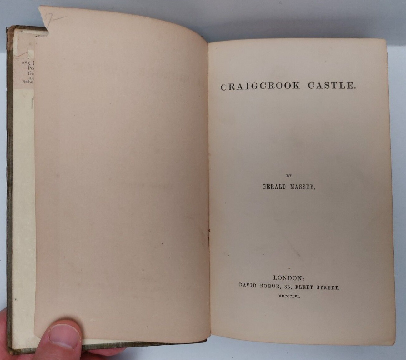 Gerald Massey Craigcrook Castle 1856 1st Edition Mystic Poet Egyptology Occult