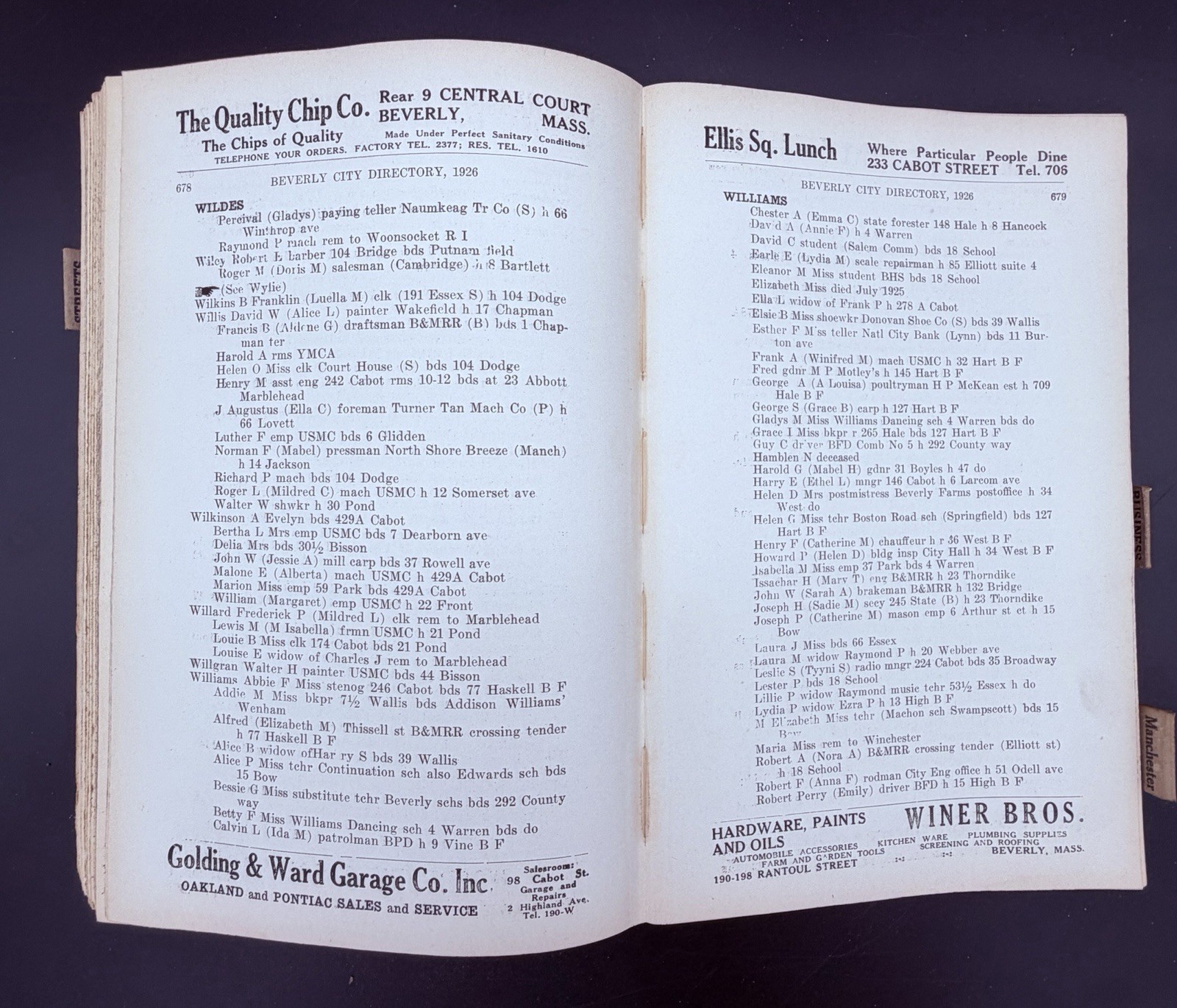 1926 Beverly City Directory Including Manchester MA Antique Book w/ Maps