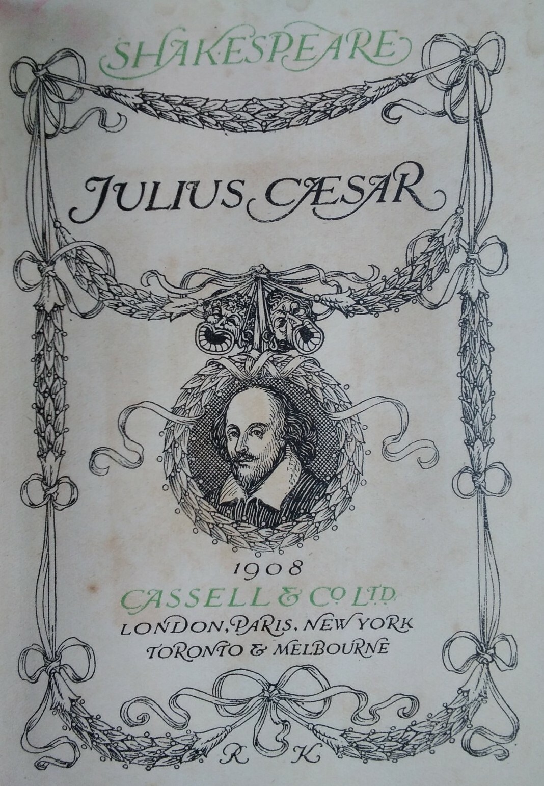 Shakespeare’s Julius Caesar Antique HC Book 1908 Cassell Notes Glossary