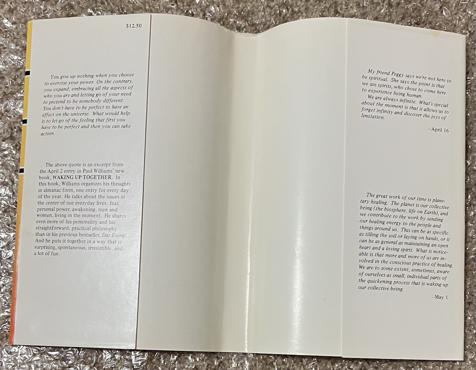 1984 Signed 1 Ed Waking Up Together Almanac Practical Philosophy Paul Williams