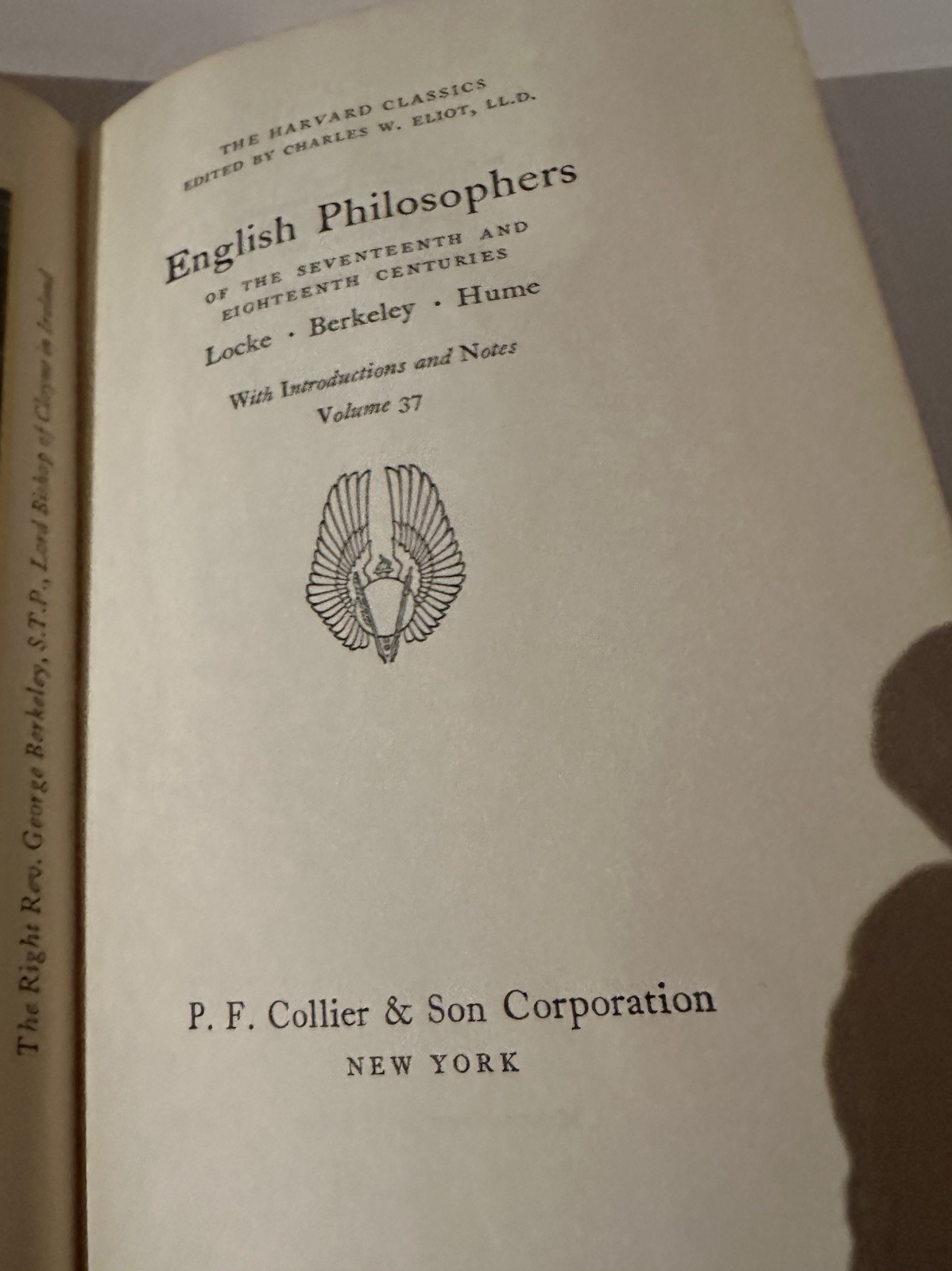 HARVARD CLASSICS 1910 VOLUME 37 ENGLISH PHILOSOPHERS LOCKE BERKELEY HUME 1959