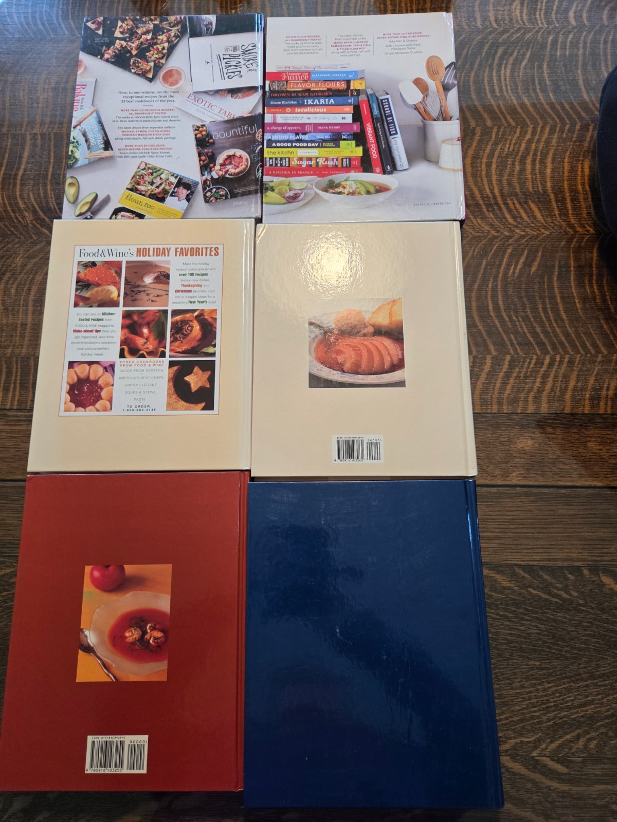 Lot of 6 Food and Wine Cookbooks Hardcovers Recipes 1990’s & 2014, 2015