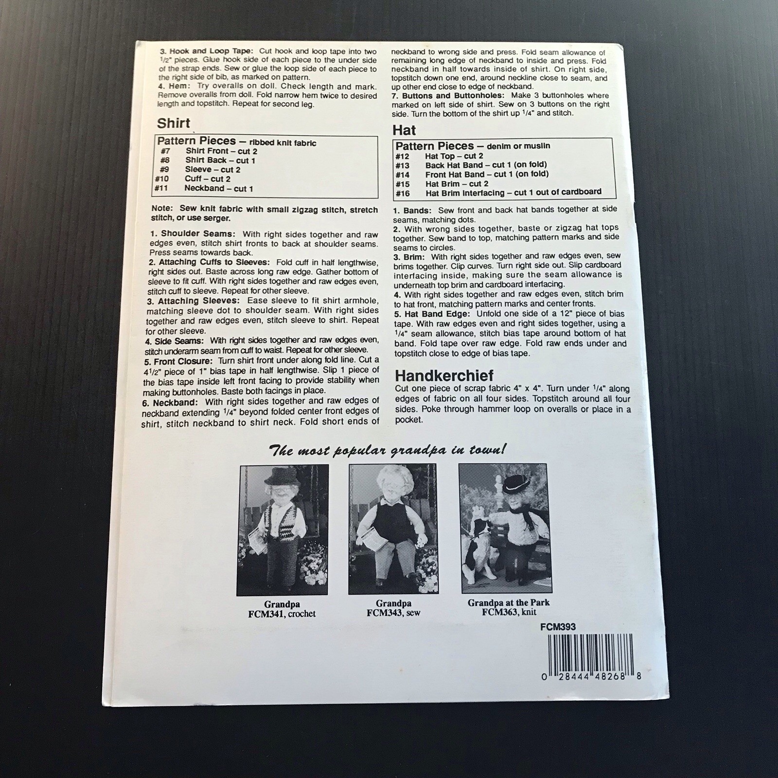 Grandparents at the Farm Doll Clothes Patterns Fibre-Craft 1993 FCM393