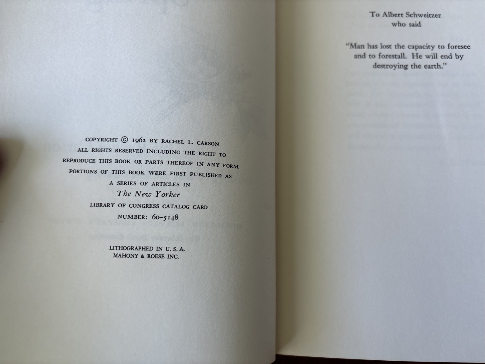 Silent Spring by Rachel Carson 1962 BOMC HCDJ Houghton Mifflin