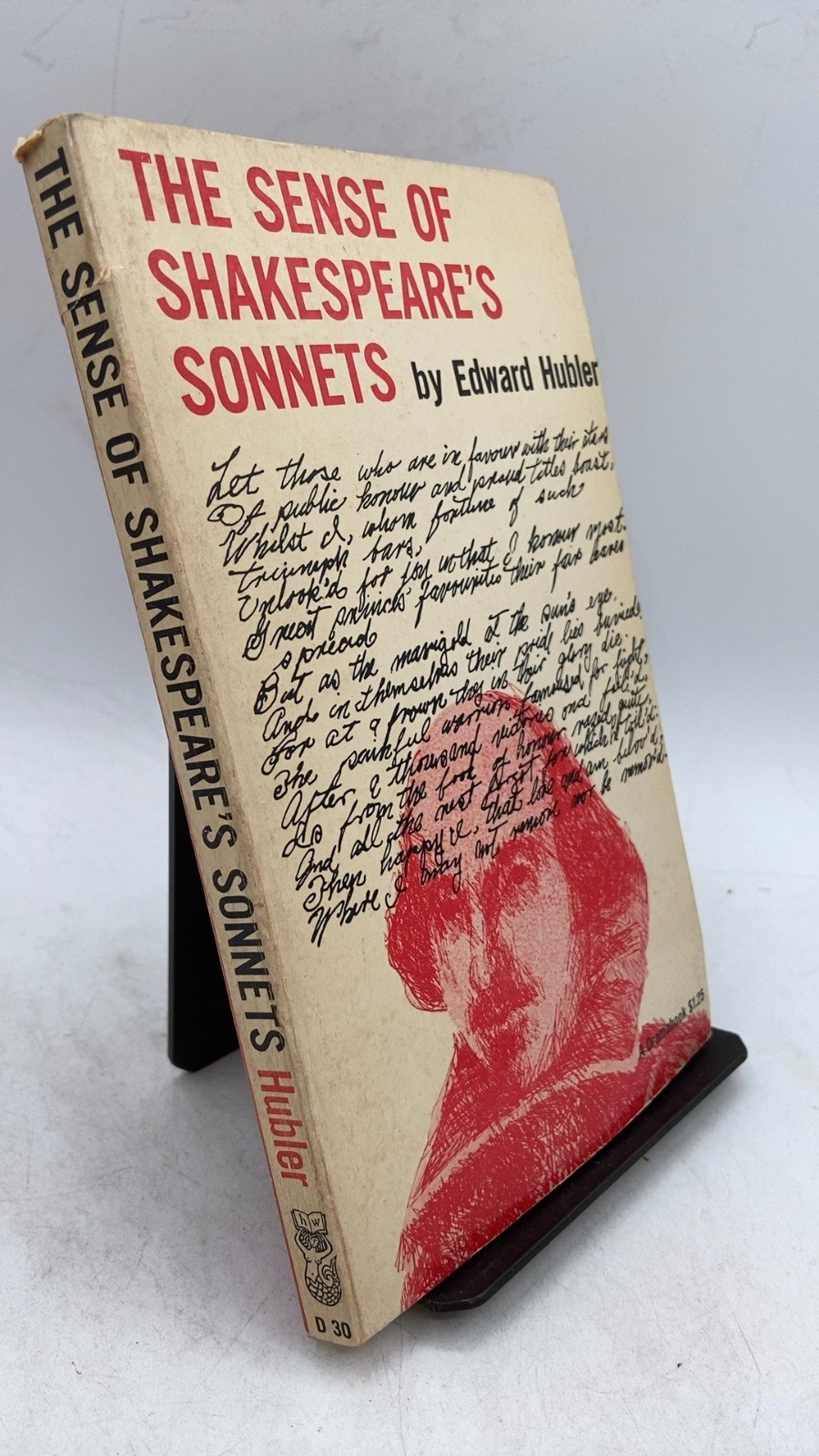 The Sense of Shakespeare’s Sonnets Edward Hubler Paperback First Dramabook Ed…