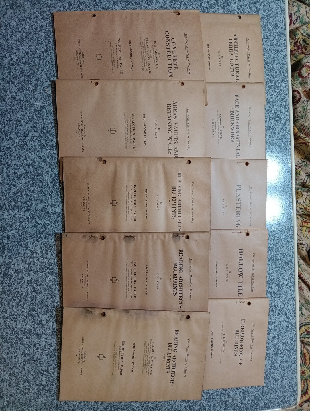 10 Architectural Books 1924 & 25 Terra Cotta Ornamental Brick, Plaster, Tile, ++