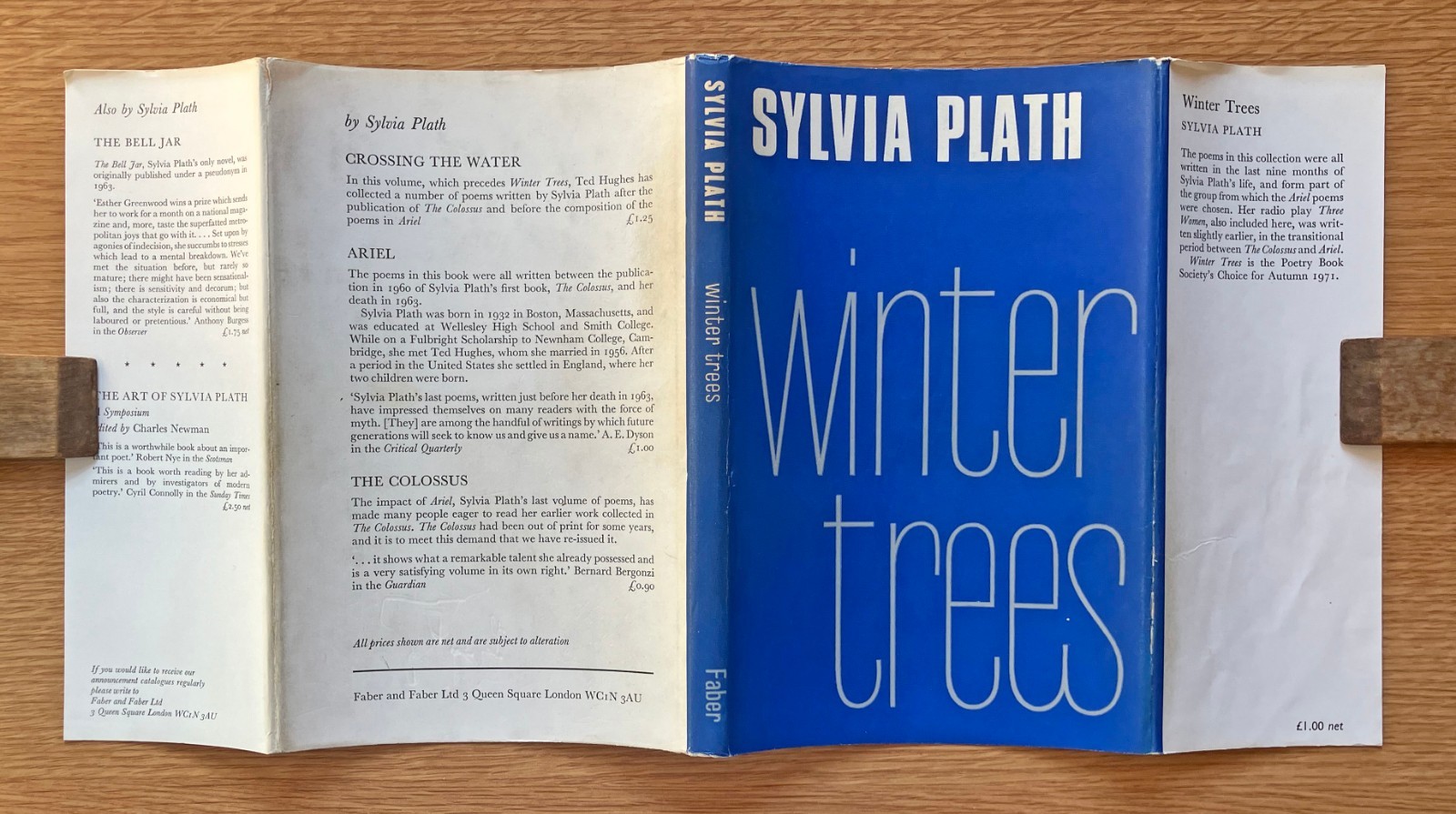 Sylvia Plath, Winter Trees, 1st edition 1971, Crossing the Water, 1st/2nd 1971