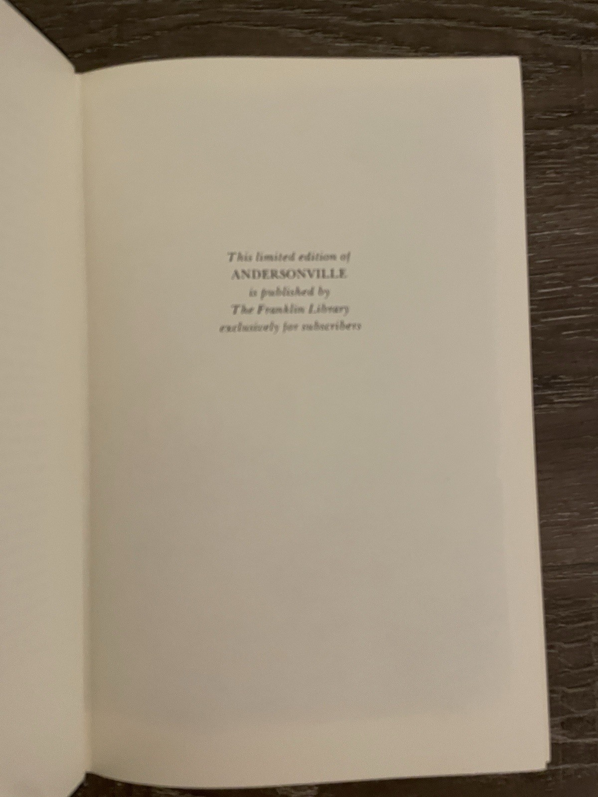 FRANKLIN LIBRARY Leather Bound Edition Andersonville Mackinlay Kantor 1976