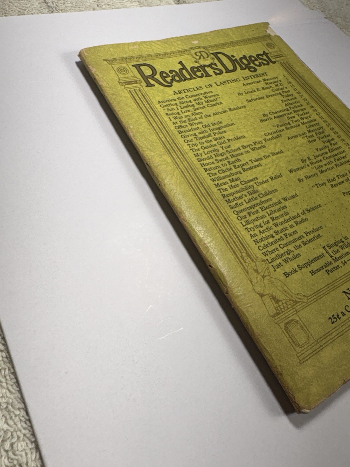 Readers Digest – Vintage November 1935 Original Edition Rare Beauty – VG+ Cond.