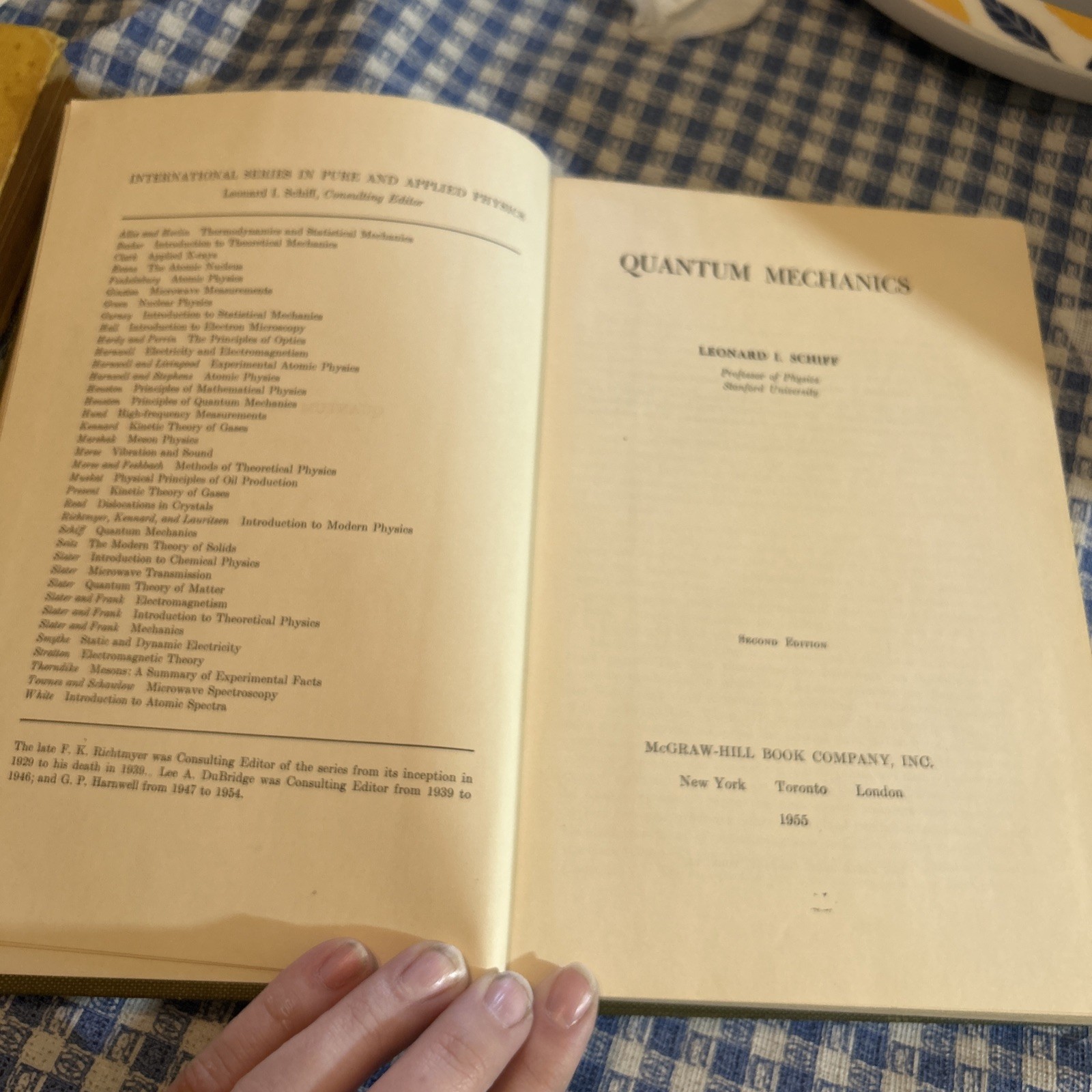 Quantum Mechanics Antique Hardcover Schiff 1955 McGraw Hill