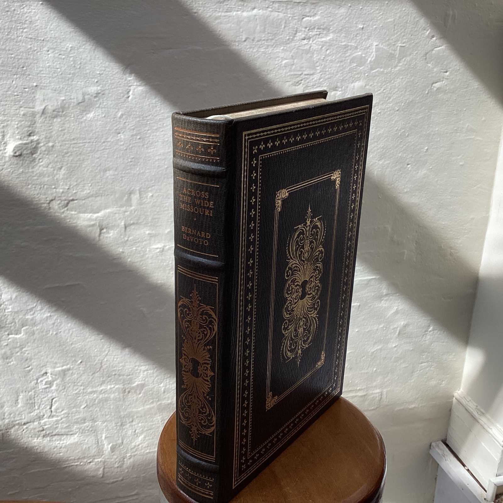 The Franklin Library “Across The Wide Missouri” by Bernard DeVoto Embossed Cover