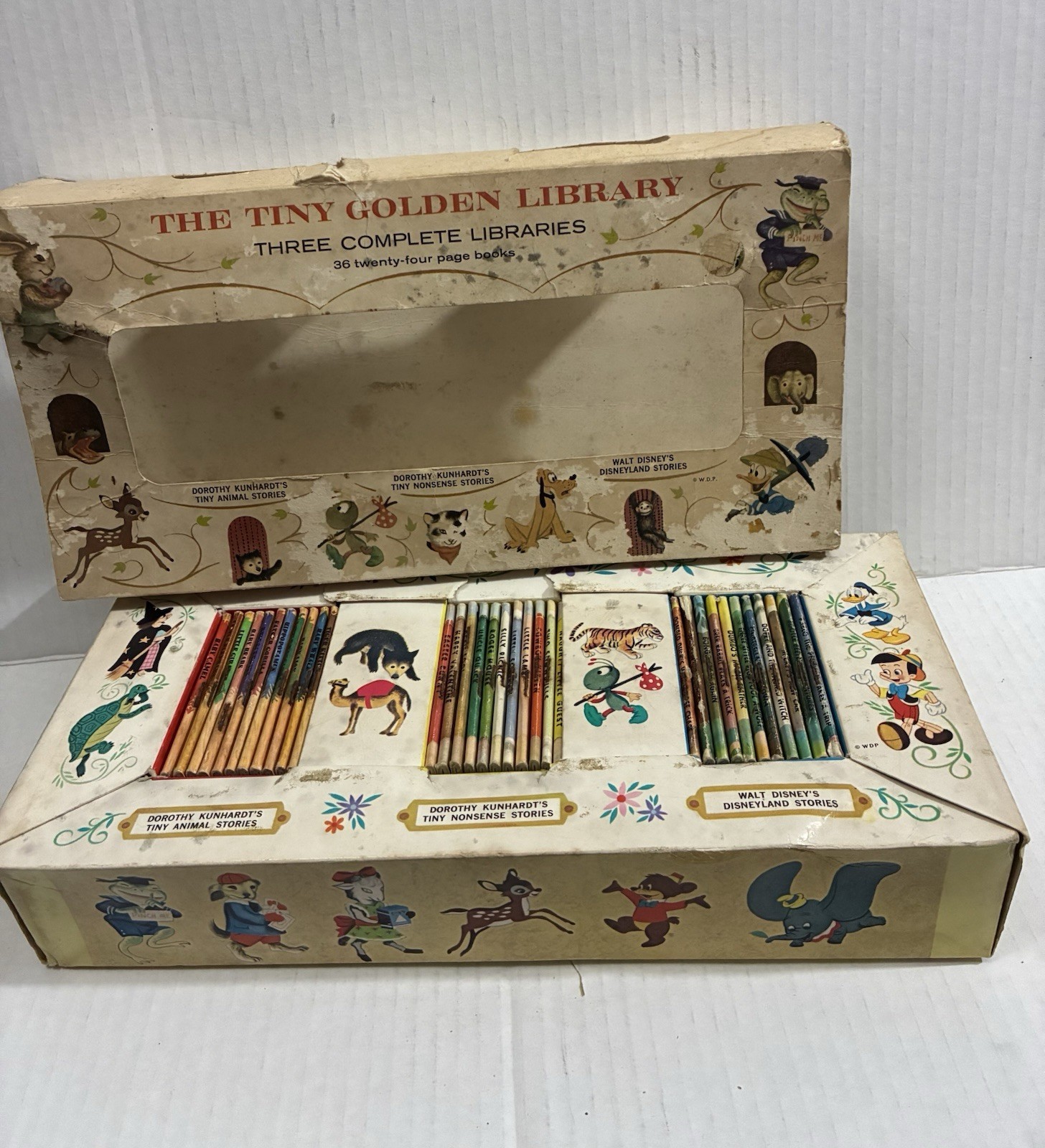 Vtg Tiny Golden Library Box Set (33 miniature books) 3 Books Missing #2,14,30
