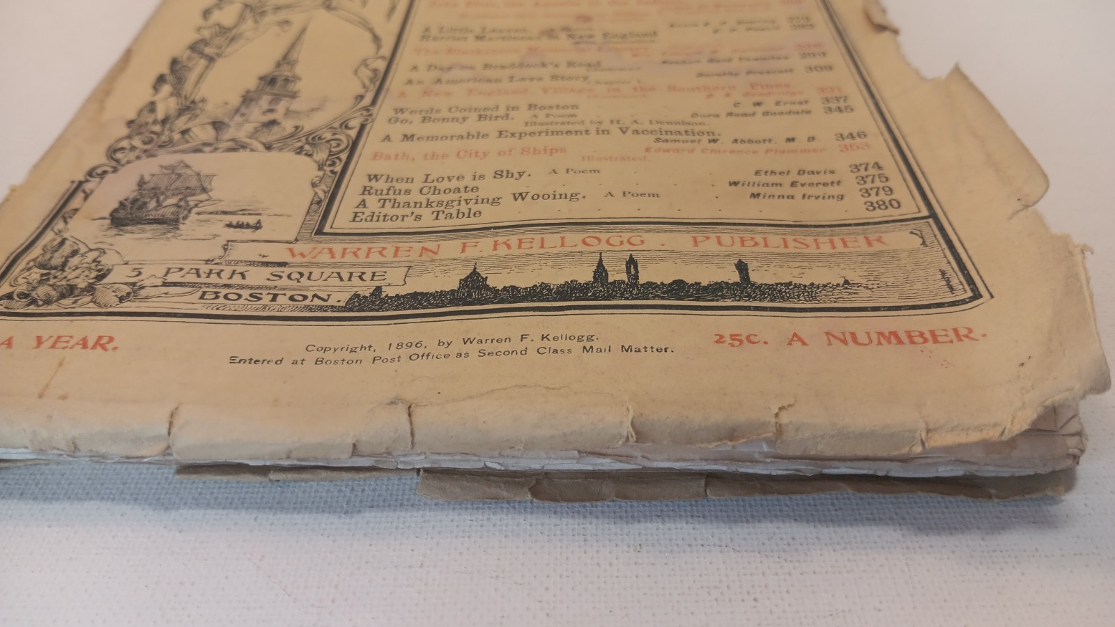 1896 NEW ENGLAND Magazine Nice Illustrations & Ads, Nov. 416 Pages