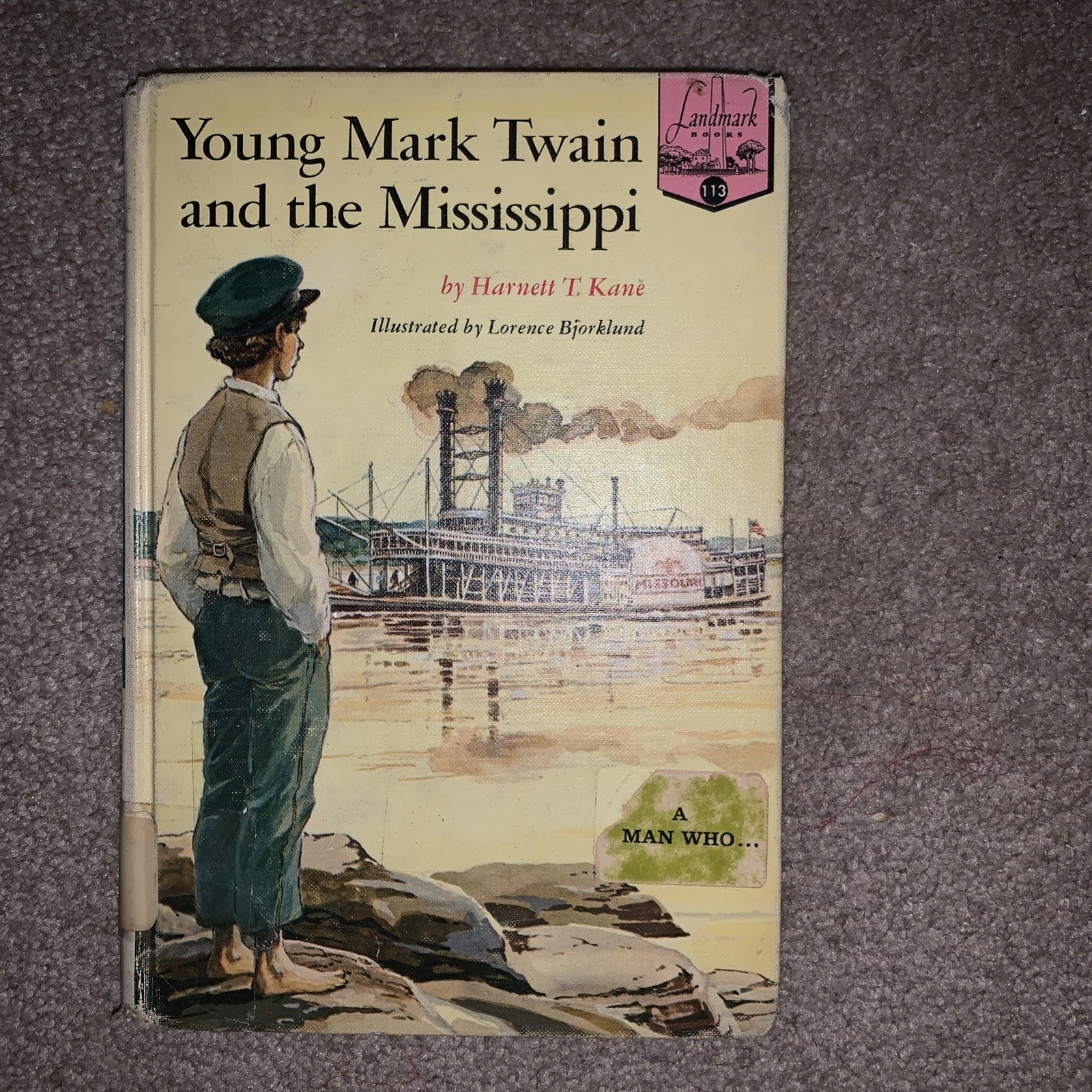 Young Mark Twain and The Mississippi, Harnett Kane, Landmark Book, Hardcover