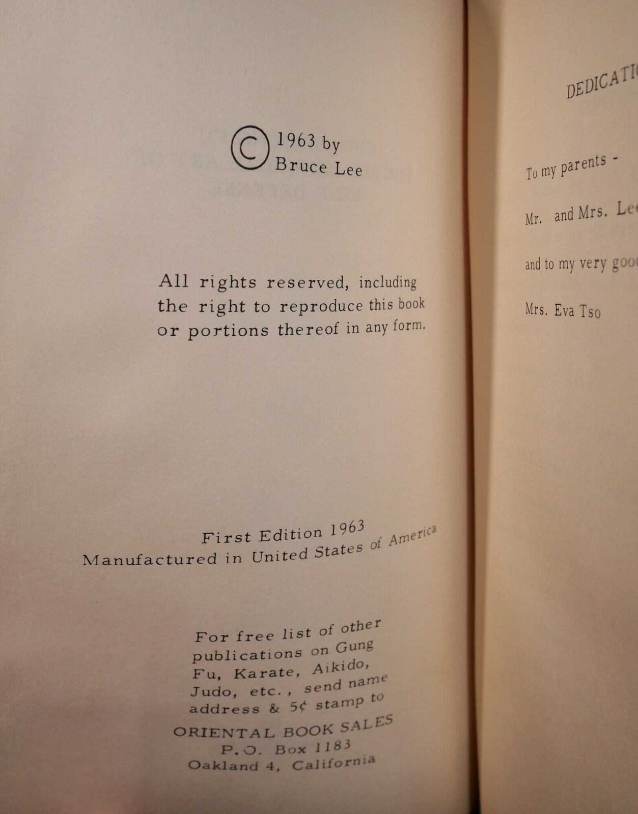 Bruce Lee / Chinese Gung Fu 1st Edition 1963