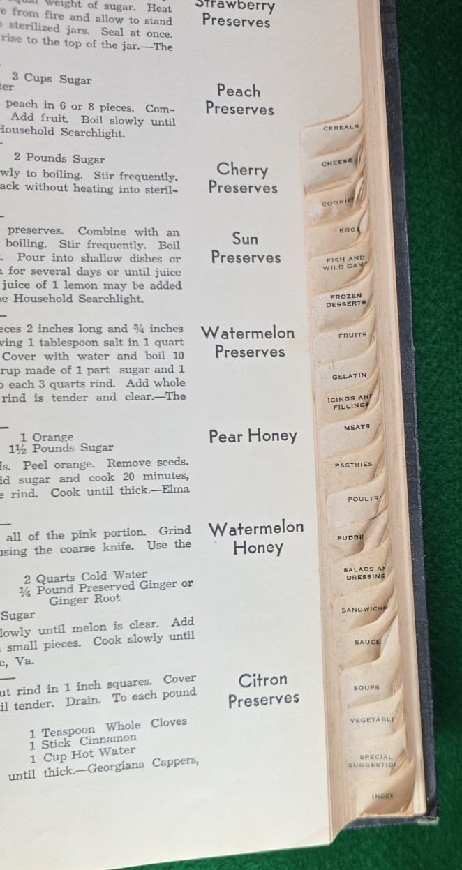 Vtg 1939 Household Searchlight Recipe Cookbook Tabbed Index Handwritten Notes