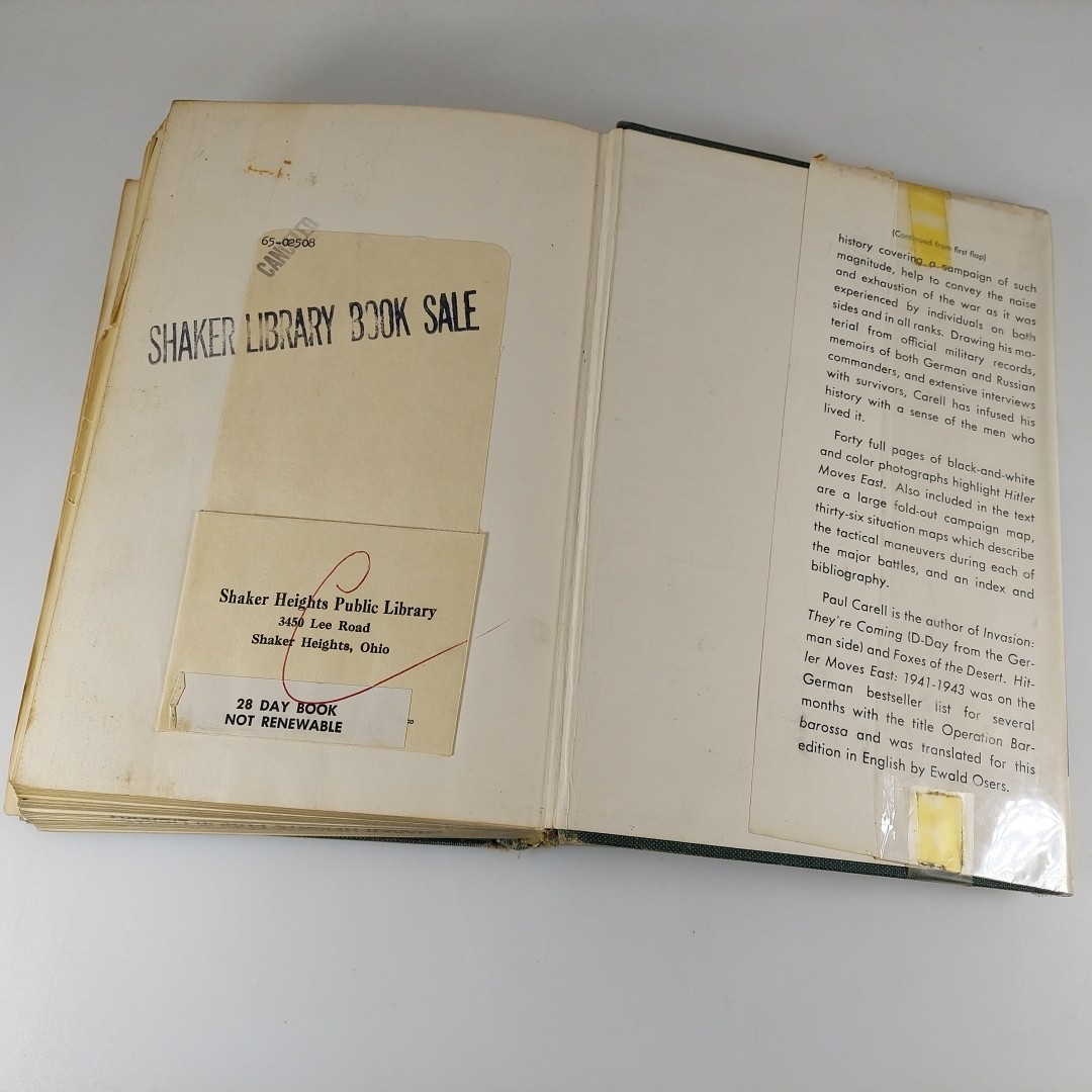 Hitler Moves East 1941-1943 by Paul Carell 1st US Edition Little Brown 1964 HCDJ