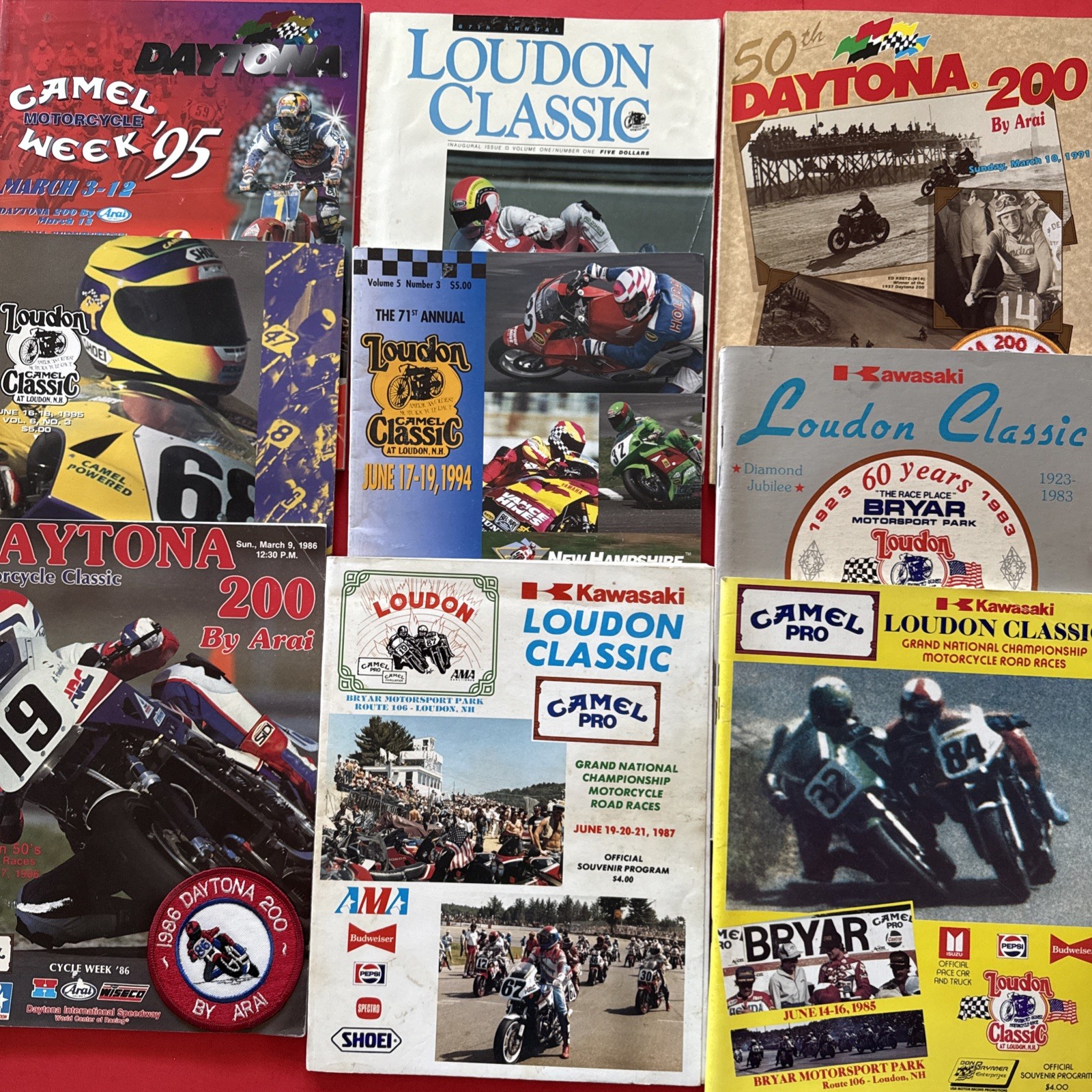 Vintage Motorcycle Racing Programs Loudon Classic Daytona 200 Speedway
