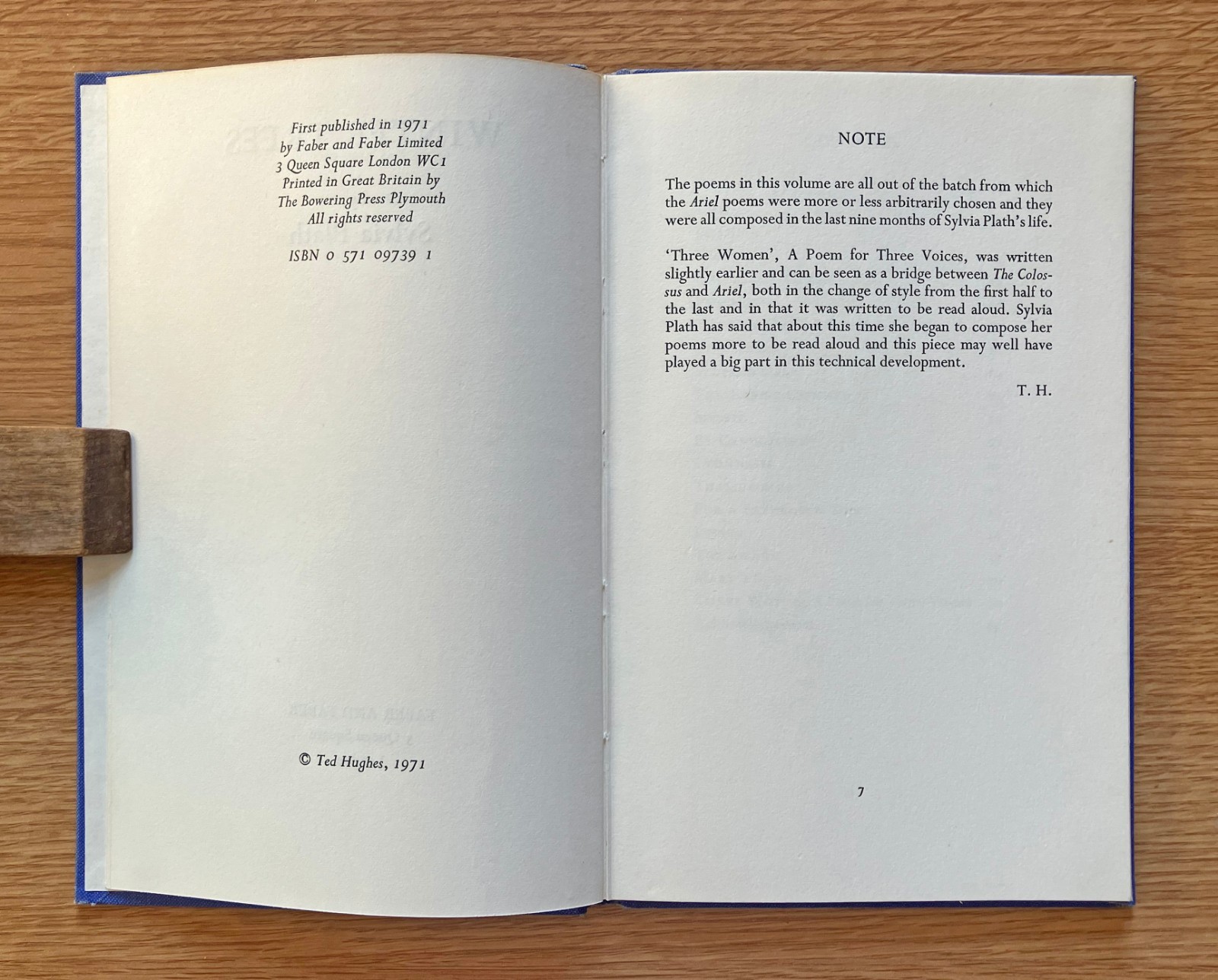 Sylvia Plath, Winter Trees, 1st edition 1971, Crossing the Water, 1st/2nd 1971