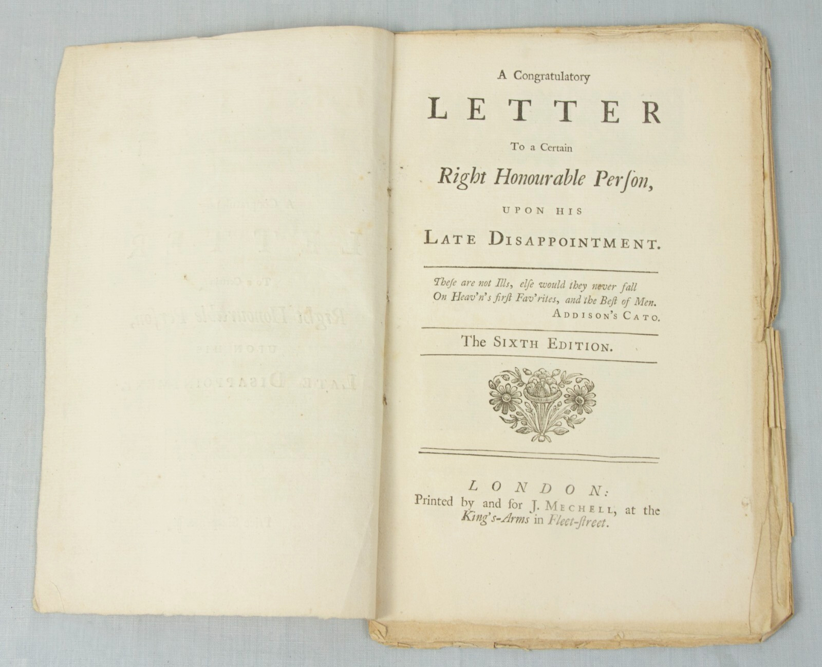 Rare Political Pamphlet – 1743 – Politics – Henry St John BOLINGBROKE Stanhope