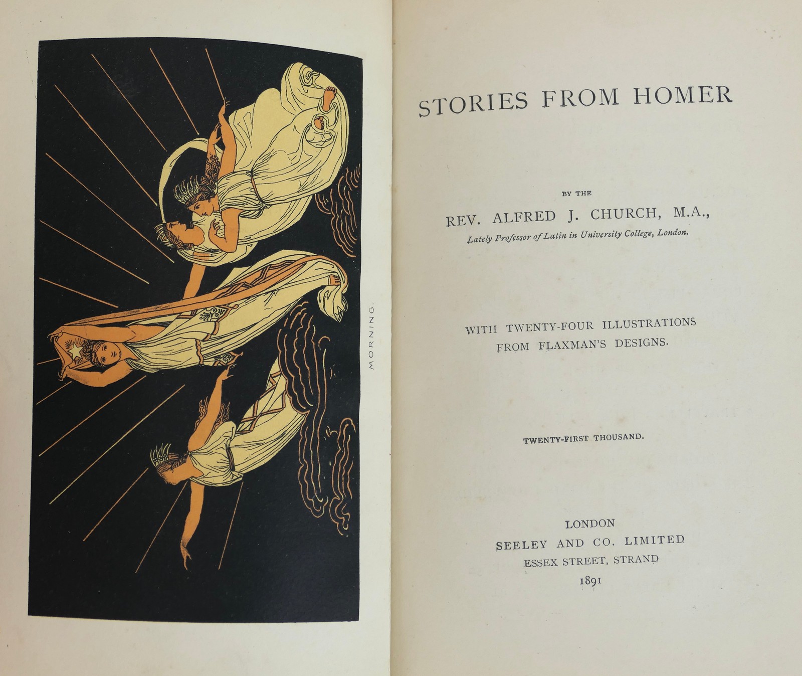 CHURCH, J. Alfred. “Stories From Homer” – – In a Fine Custom Binding