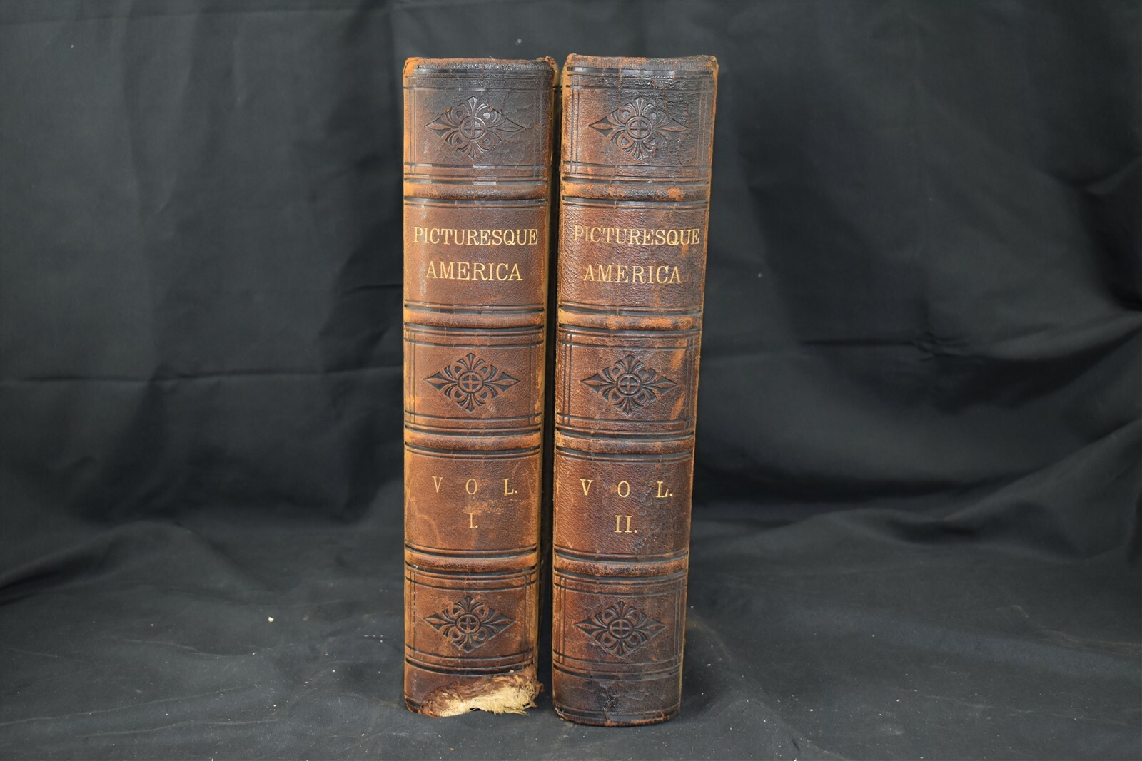 Picturesque America Vol 1 & 2 Leather Bound 1st Edition
