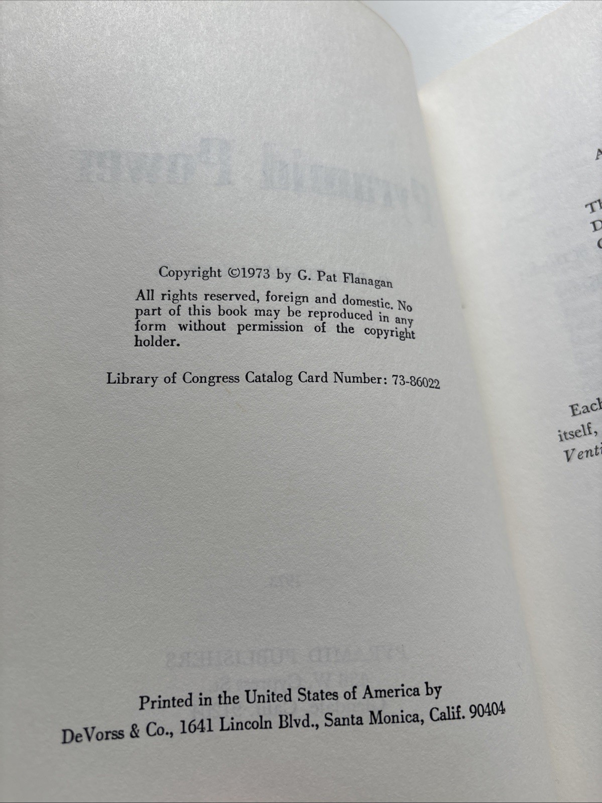 Pyramid Power by G Pat Flanagan, HC DJ 1st Edition 1973