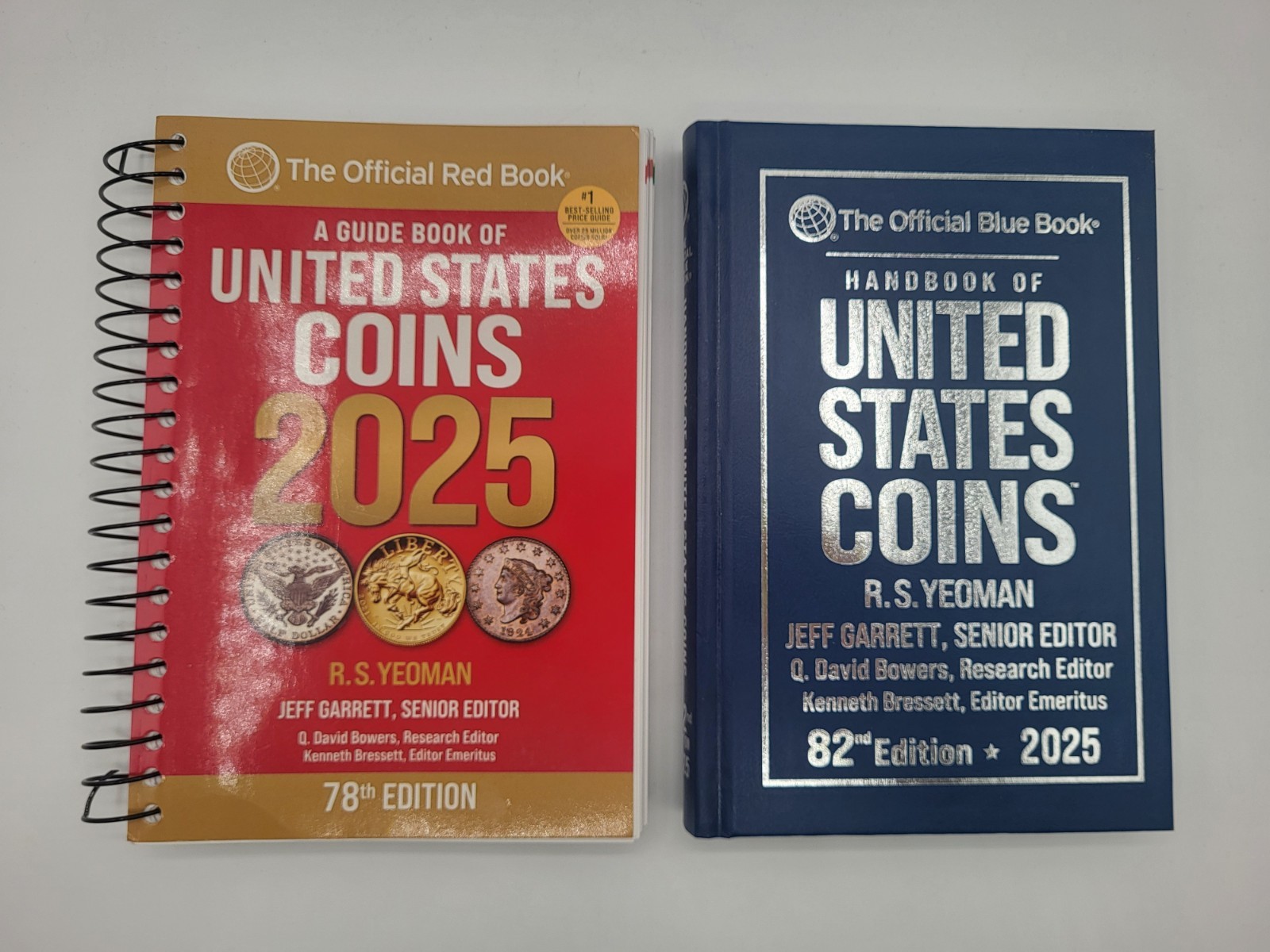 2025 Official Red Book Price Guide For US Coins in Spiral & Blue Book Bundle NEW