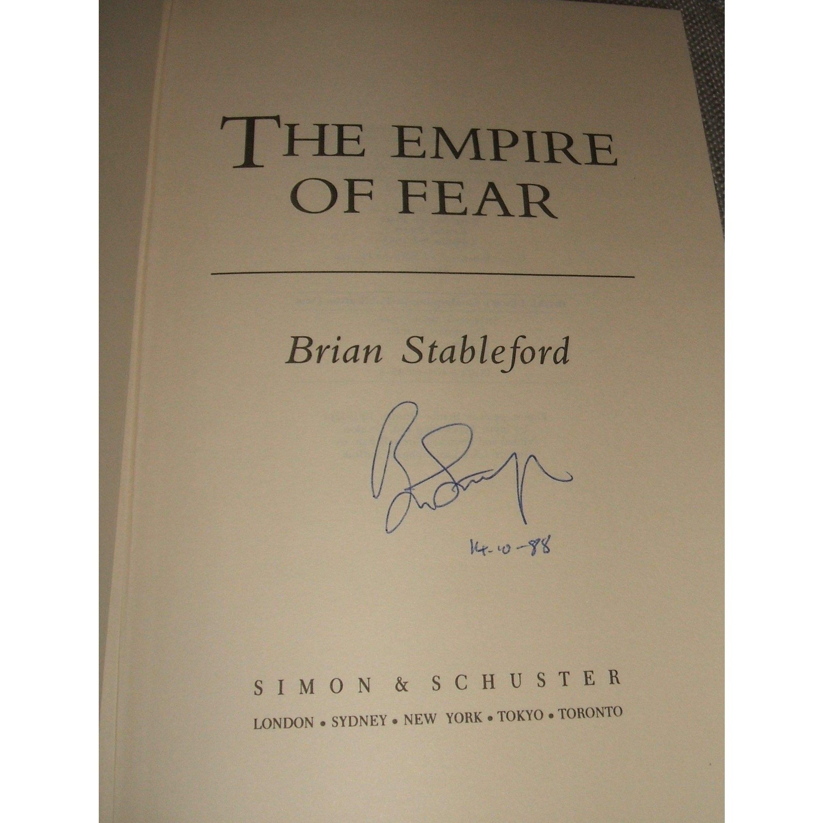 The Empire of Fear –Signed–
