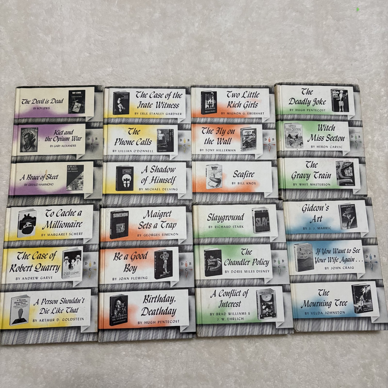 Vintage DETECTIVE BOOK CLUB 8 HB Books 3-in-1 Novels Various Years