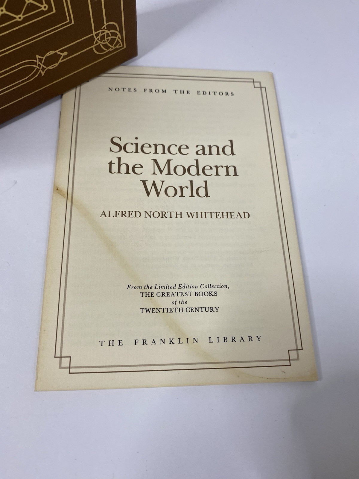 Franklin Library Science and the Modern World Whitehead 20th Century Great Books