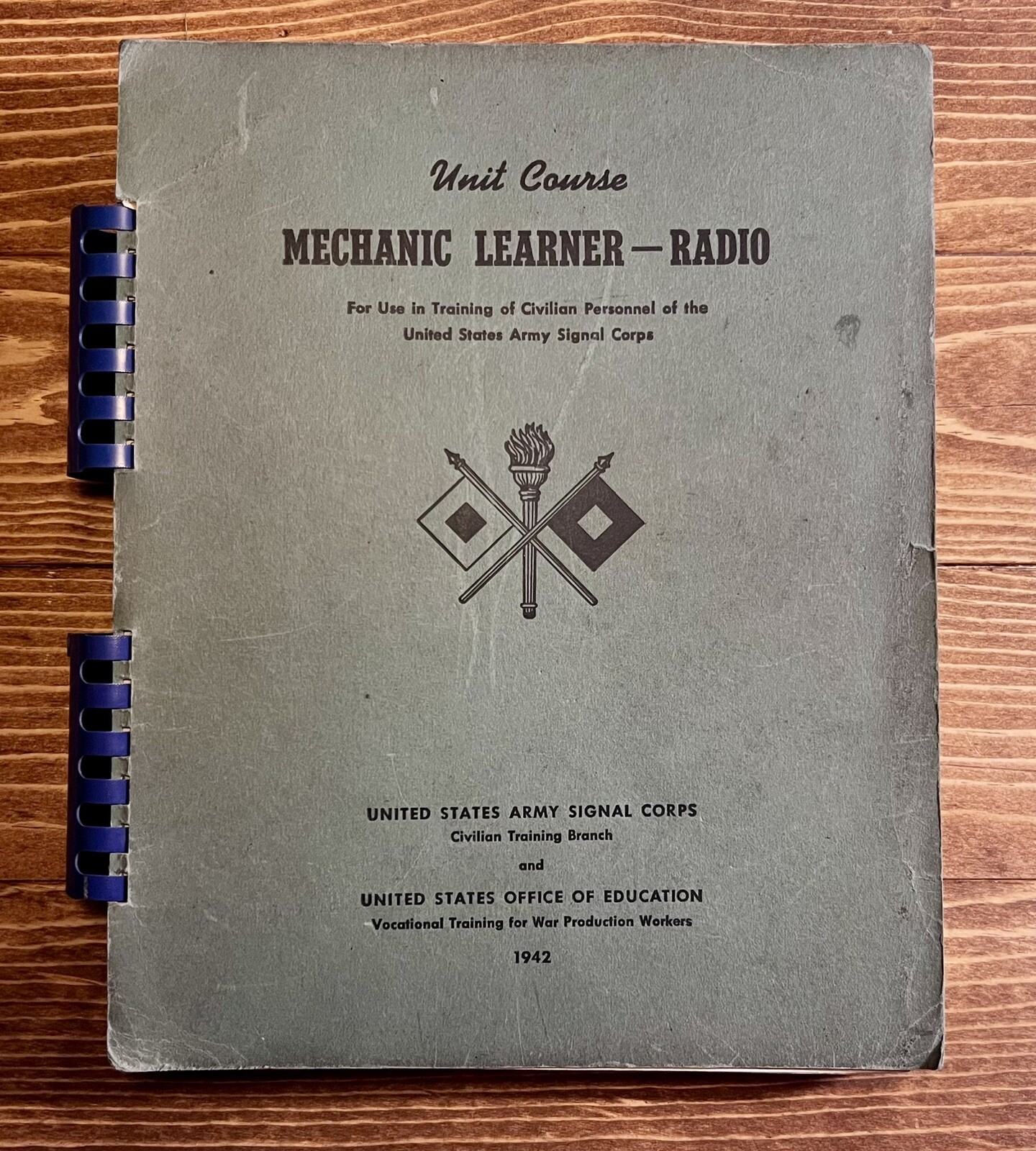 Mechanic Learner Radio US Army Corp of Engineers Antique Book 1942 Training Unit
