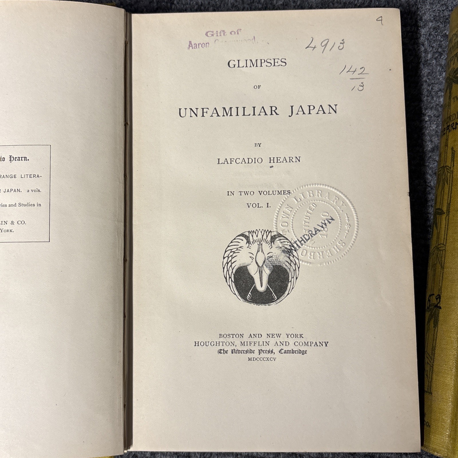 Lafcadio Hearn Glimpses Of Unfamiliar Japan 1st Ed 1894 Complete Library Bound