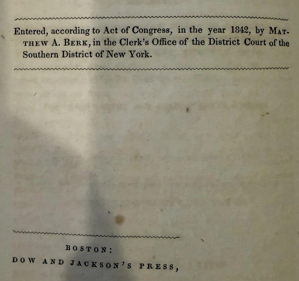 History of the Jews 1844 M.A. Berk Boston HC Antique Book Titus Jerusalem