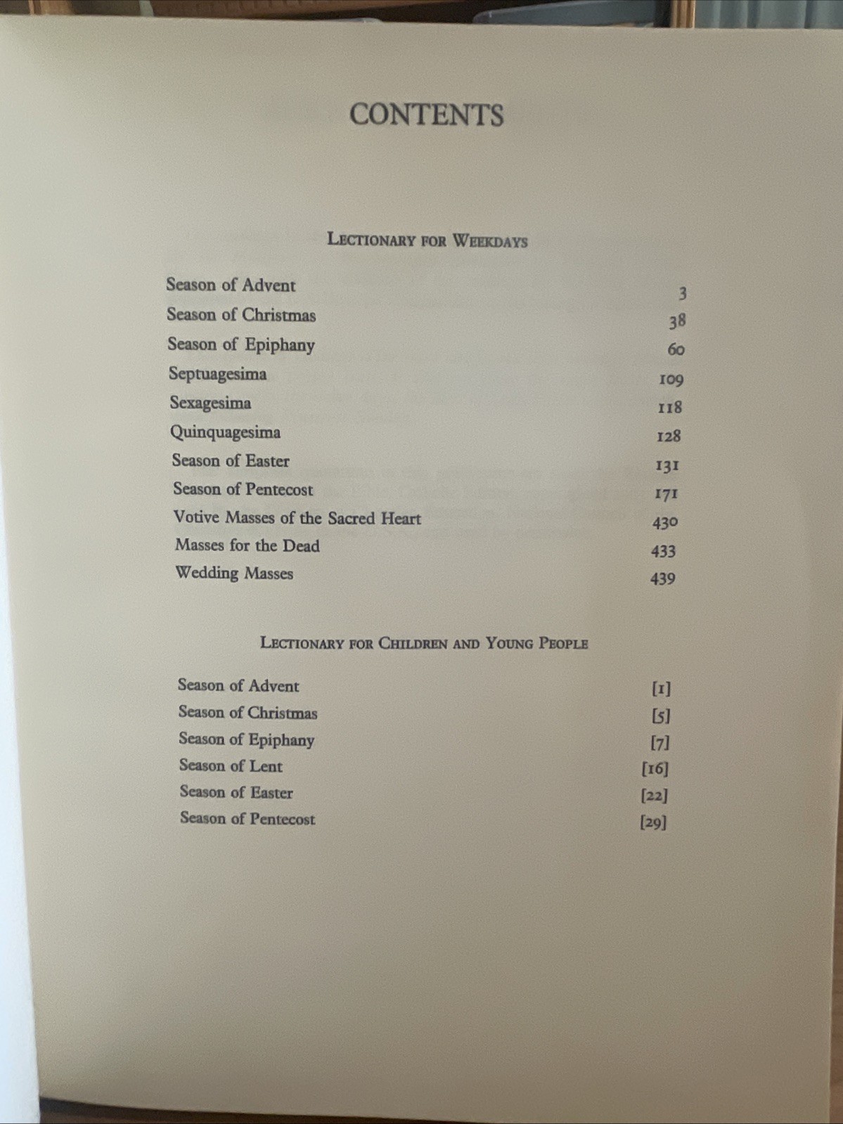 Lectionary for Weekdays & for Children & Young People ; Catholic ; English 1966