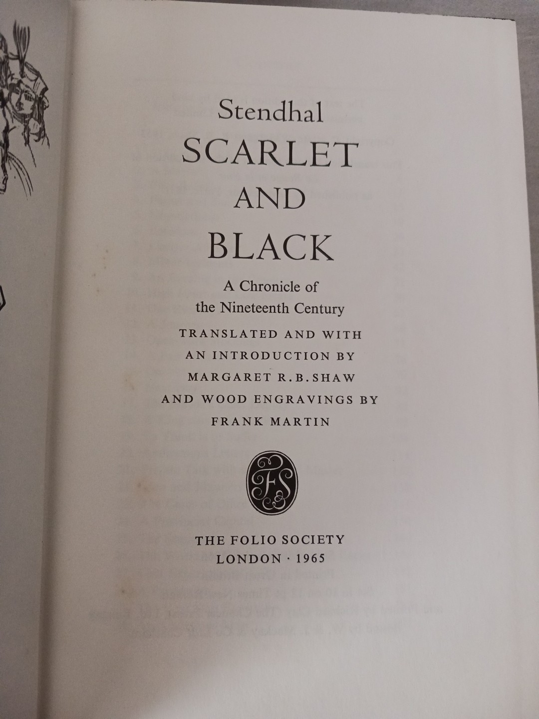 Scarlet and Black by Stendhal – Folio Society (1965) with Slipcase Book In EUC