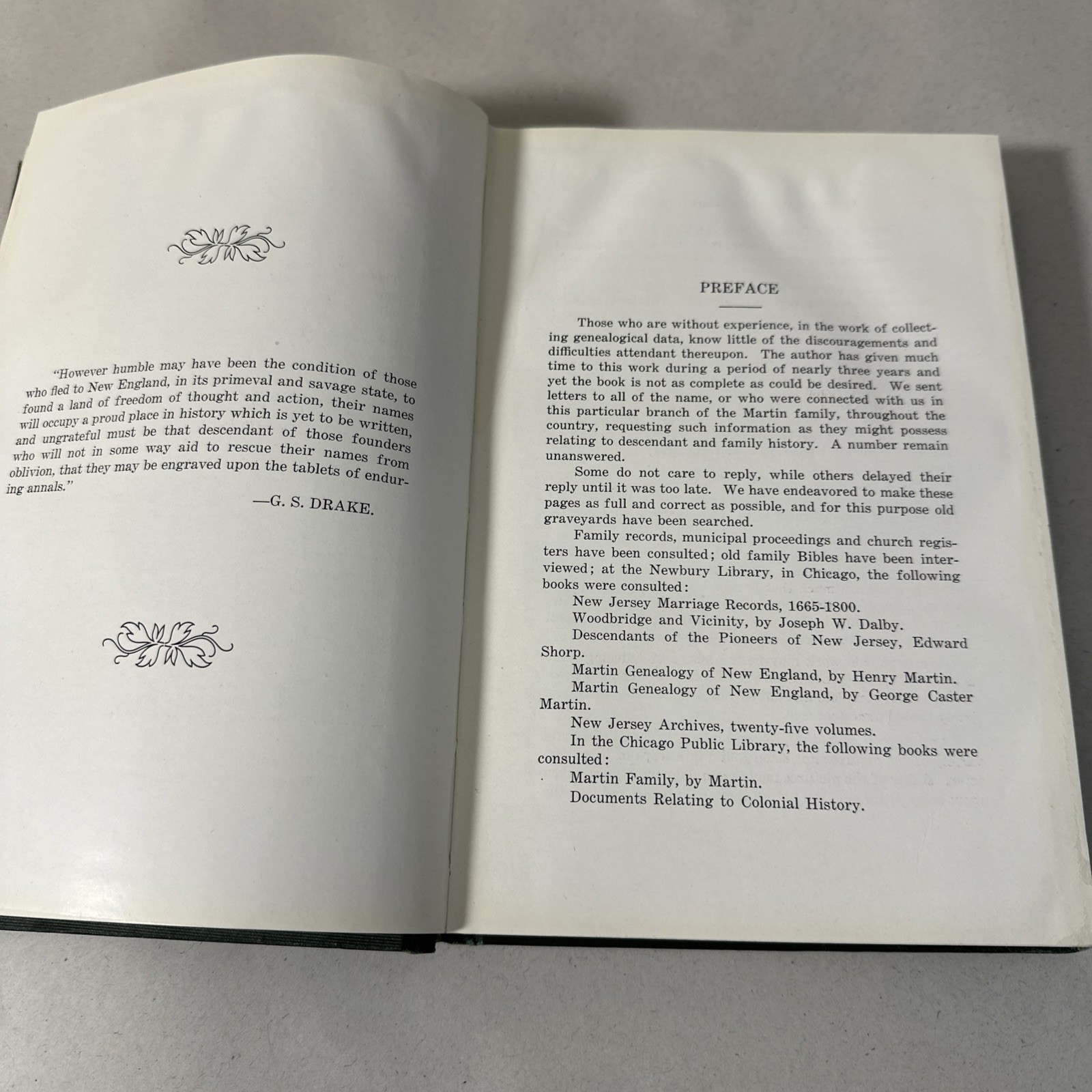 Genealogy of the Martin Family by Francis 1918 First Edition Rare SIGNED Book