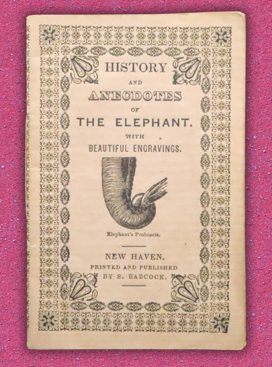 Rare 1820s Babcock New Haven Chapbook Elephant Toy Book Anecdotes