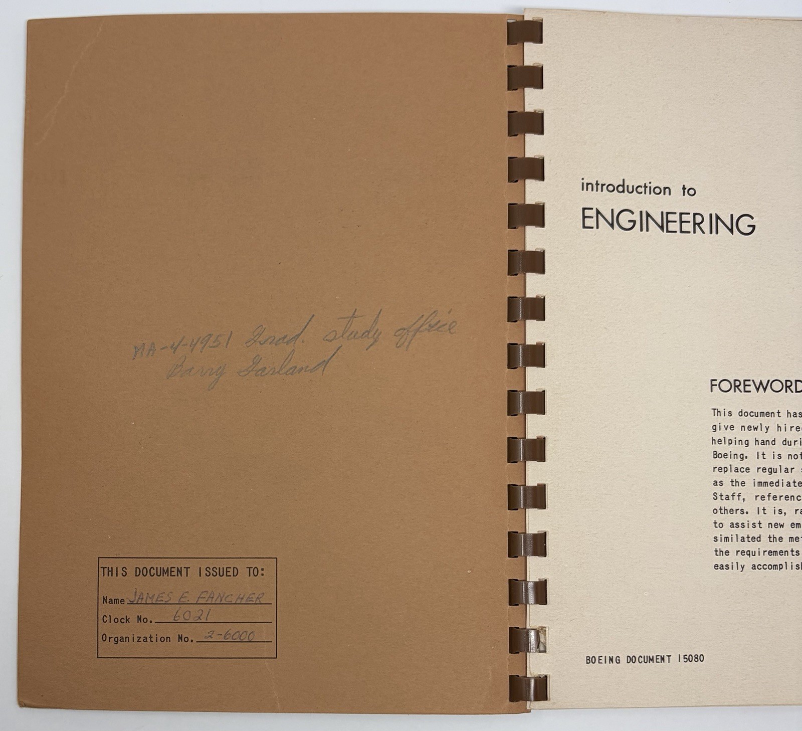 Introduction To Engineering 1960 Boeing Airplane Co. Training Unit Book Vintage