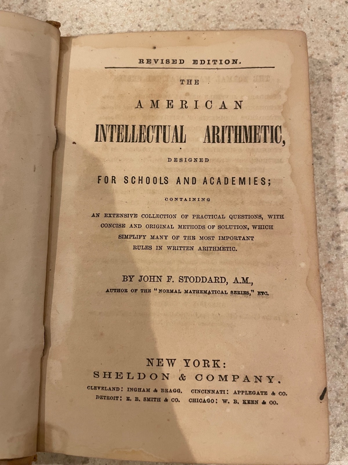 Stoddard’s Arithmetic vintage book